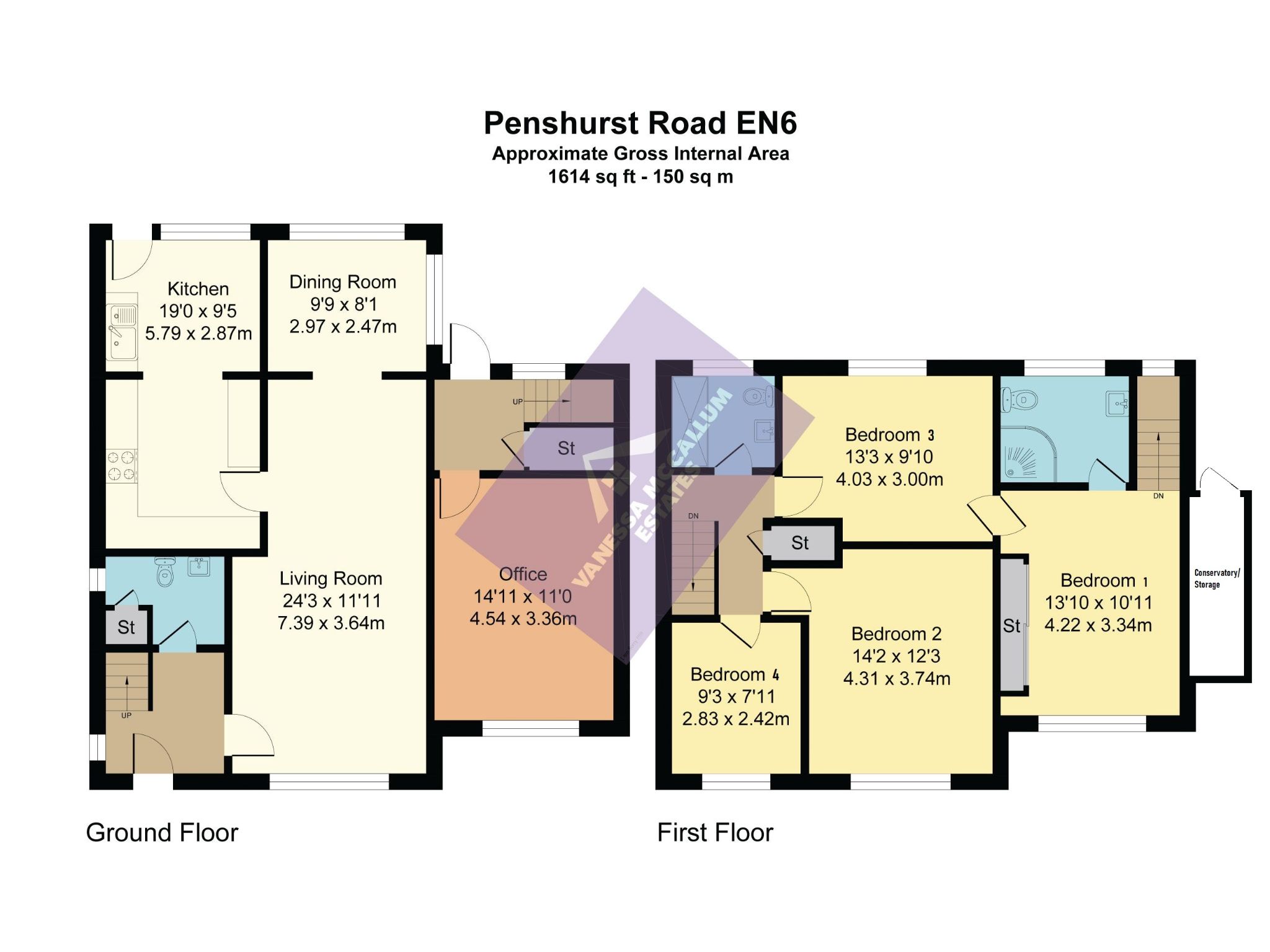 4 bedroom detached house For Sale in Potters Bar - Floorplan 1
