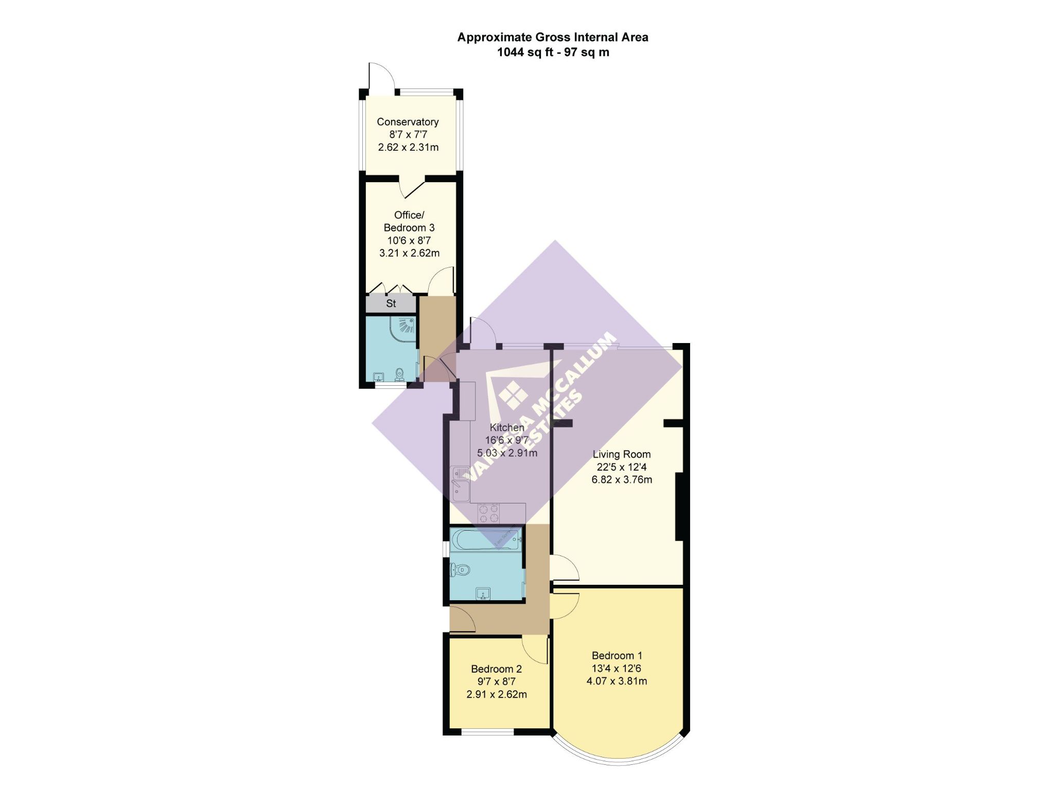 3 bedroom detached bungalow For Sale in Potters Bar - Floorplan 1