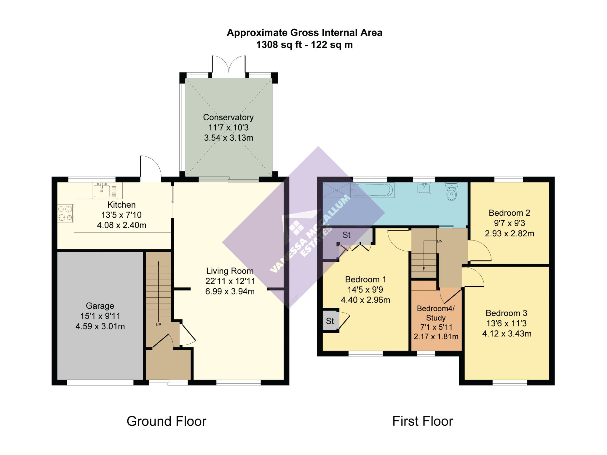 4 bedroom semi-detached house Sale Agreed in Potters Bar - Floorplan 1