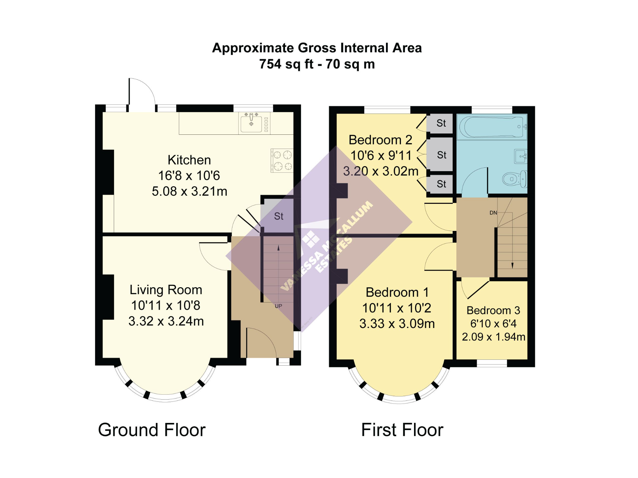 3 bedroom semi-detached house SSTC in Potters Bar - Floorplan 1