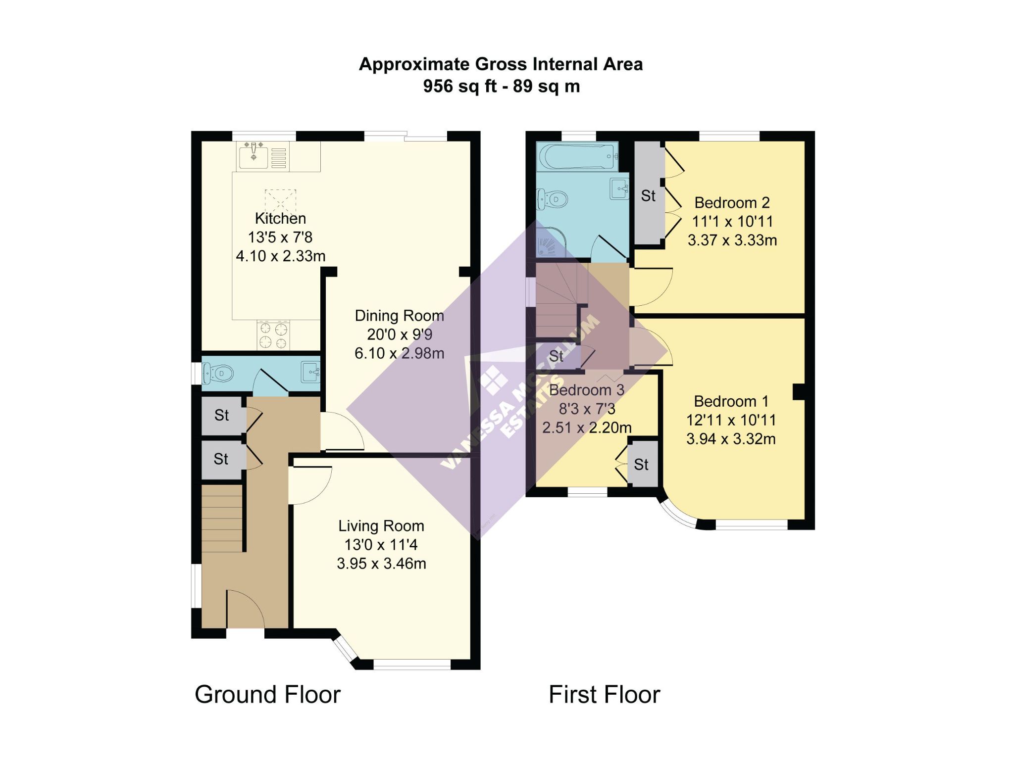3 bedroom semi-detached house For Sale in Potters Bar - Floorplan 1