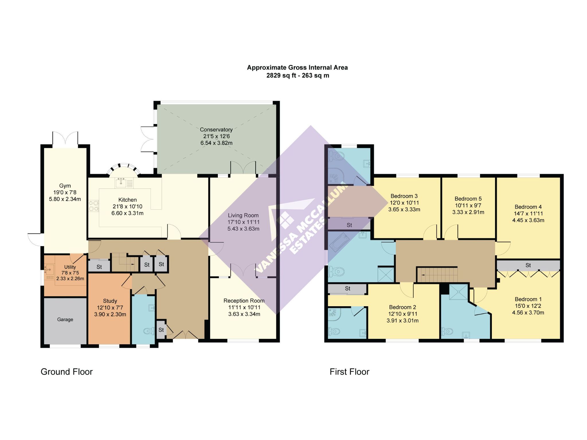 5 bedroom detached house For Sale in Brookmans Park - Floorplan 1
