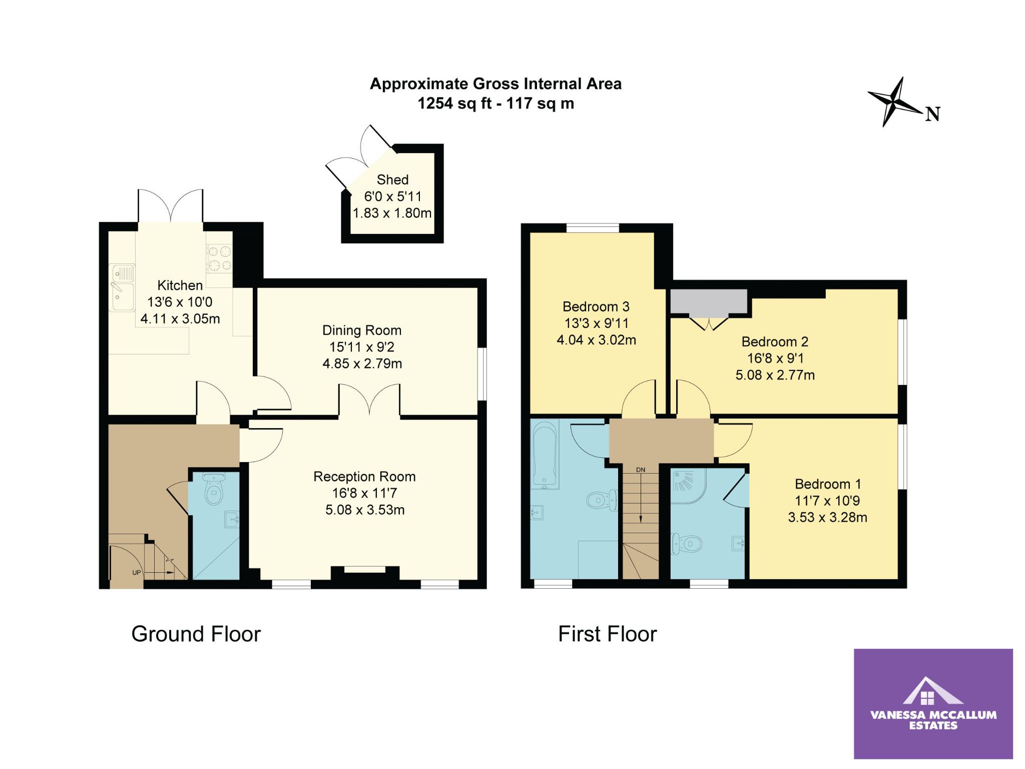 3 bedroom mews house SSTC in Nr. Brookmans Park - Floorplan 1