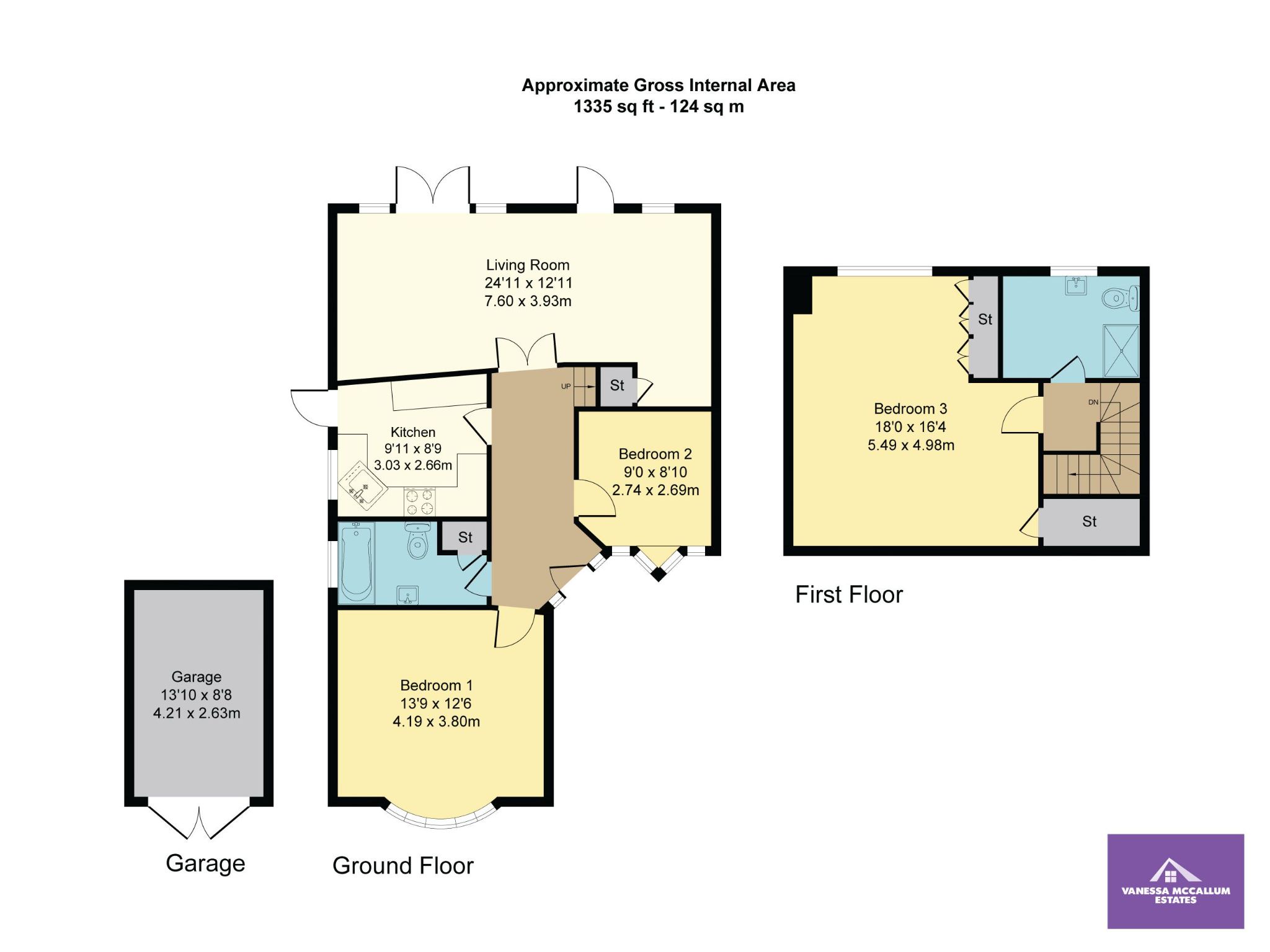 3 bedroom semi-detached bungalow SSTC in Potters Bar - Floorplan 1