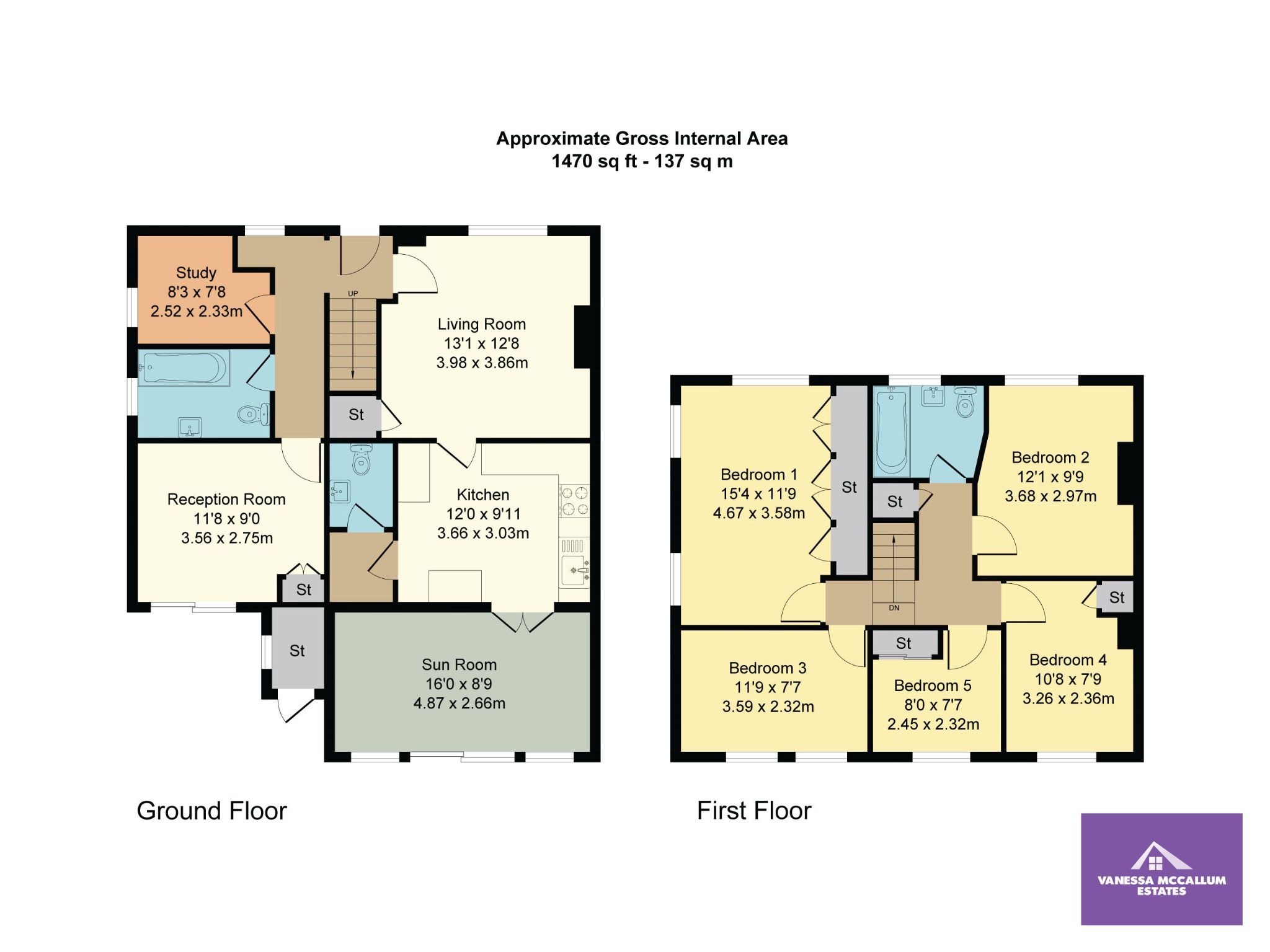 5 bedroom semi-detached house SSTC in Potters Bar - Floorplan 1