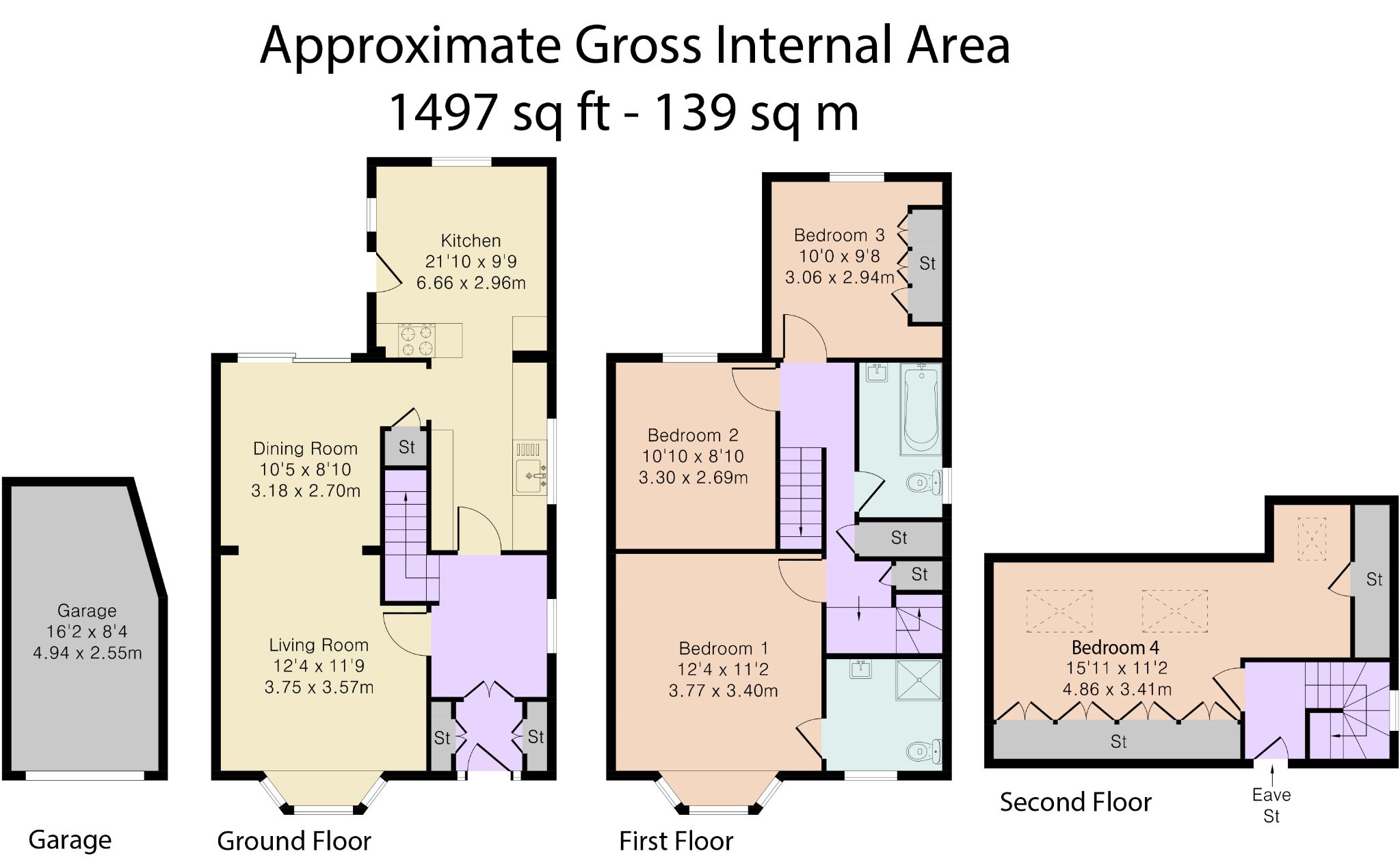 4 bedroom semi-detached house SSTC in Welham Green - Floorplan 1