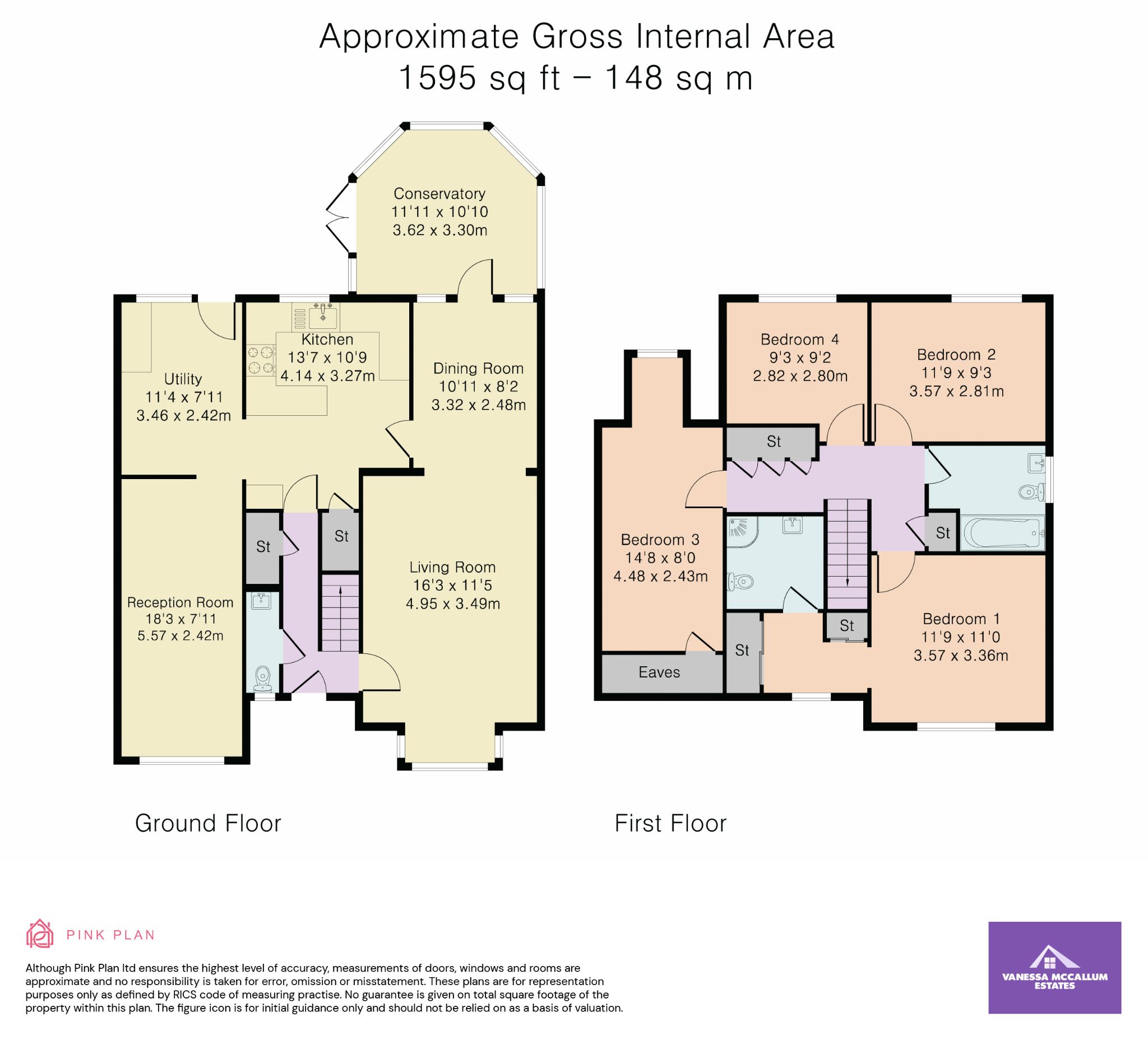 4 bedroom detached house Sale Agreed in Welwyn Garden City - Floorplan 1