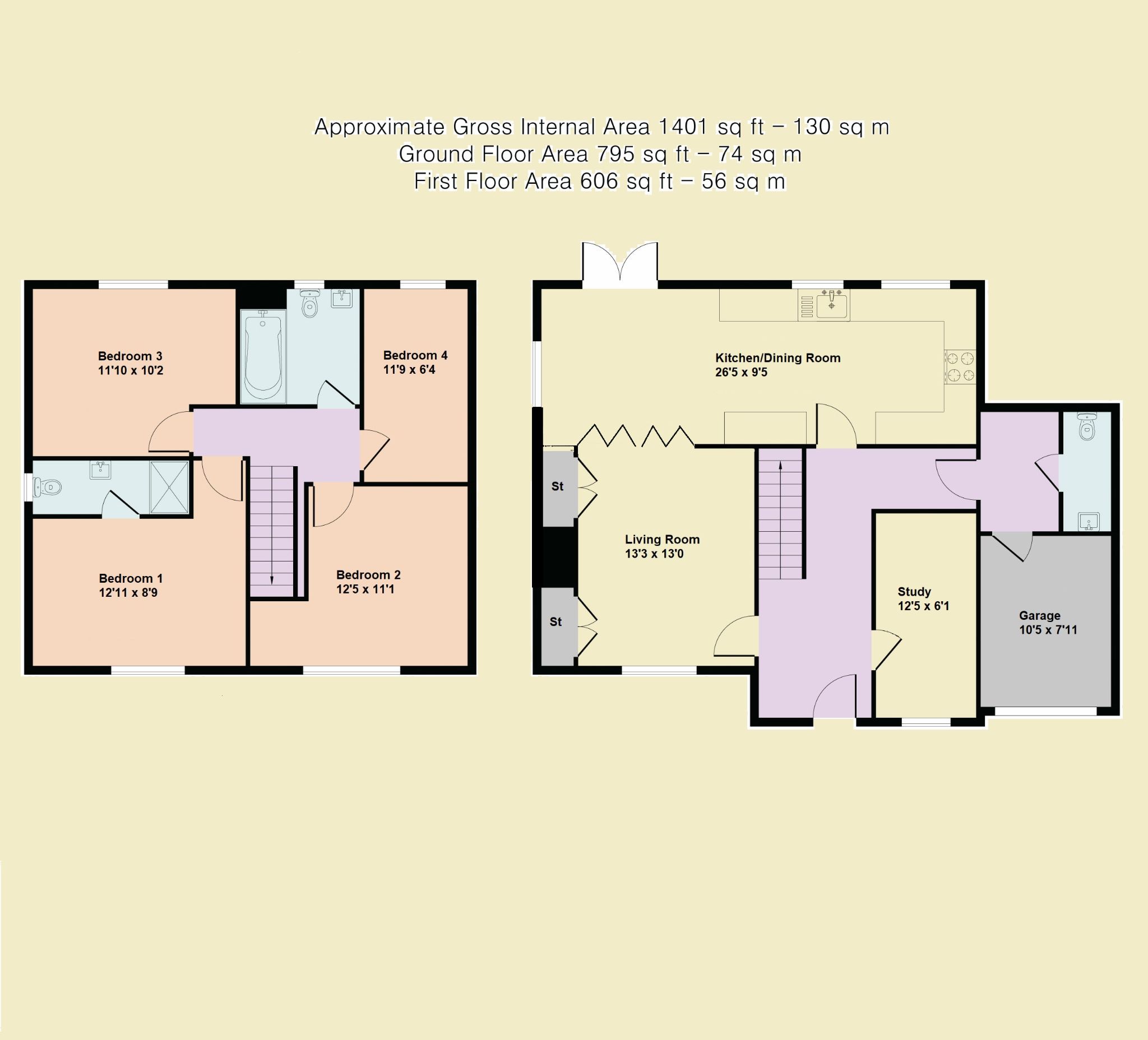4 bedroom link detached house SSTC in Hatfield - Floorplan 1