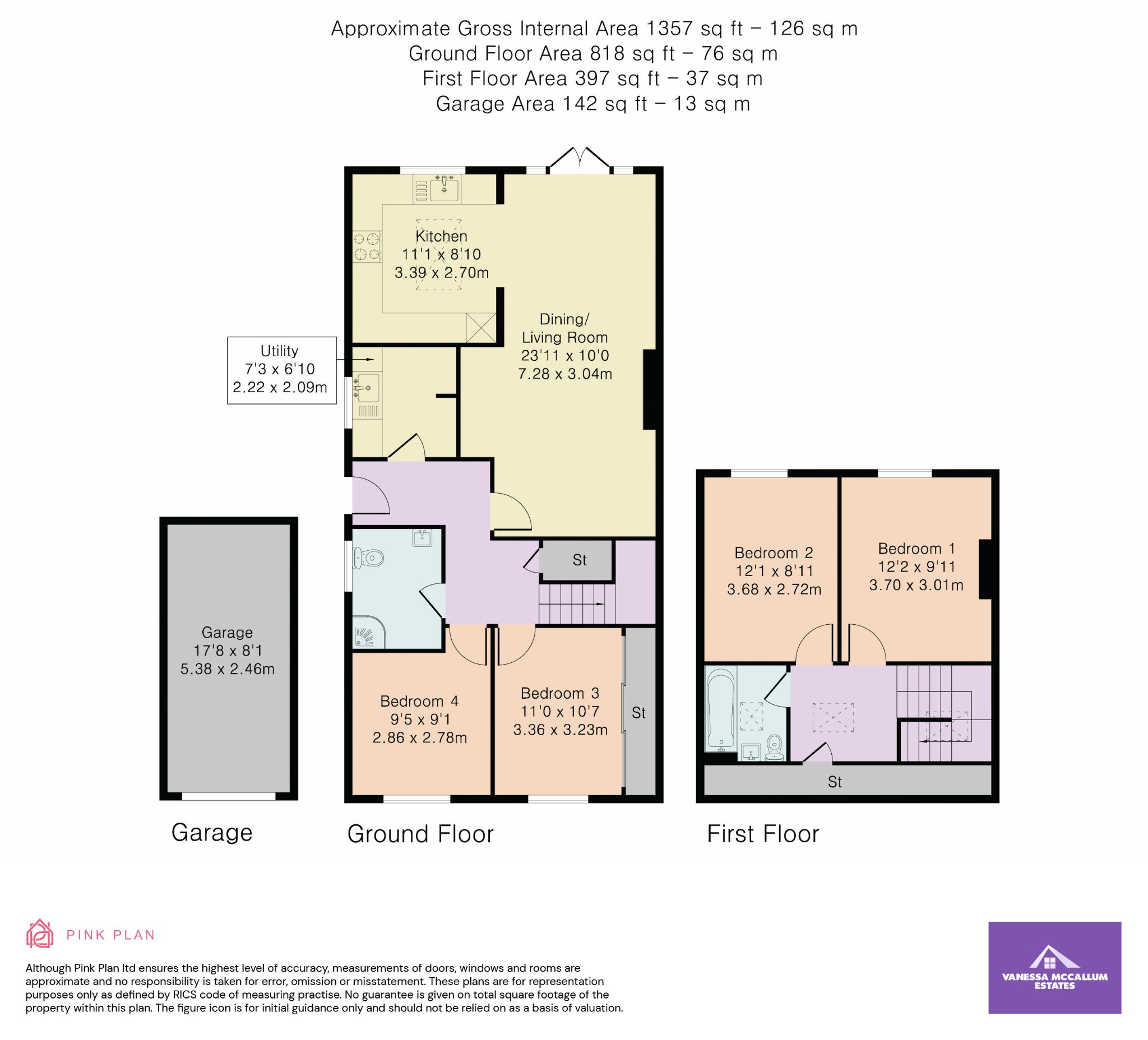 4 bedroom semi-detached bungalow Sale Agreed in Potters Bar - Floorplan 1