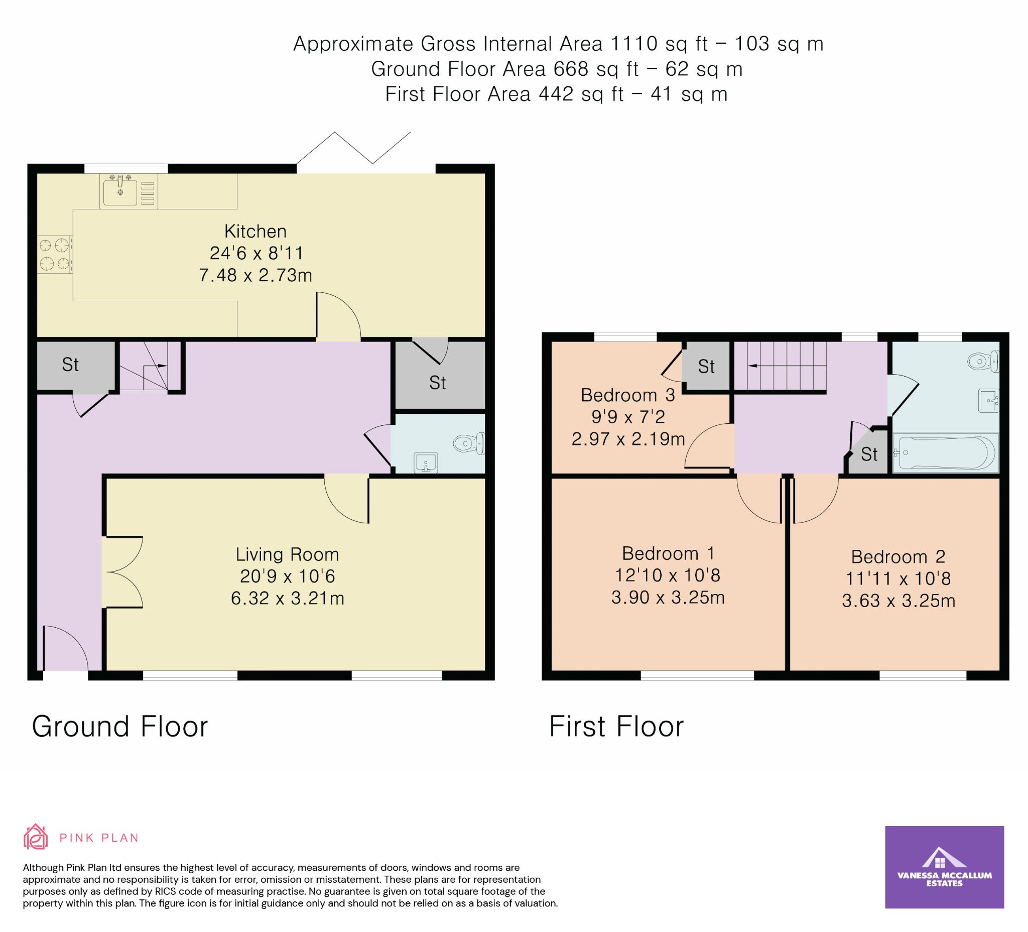 3 bedroom mid terraced house For Sale in Hatfield - Floorplan 1