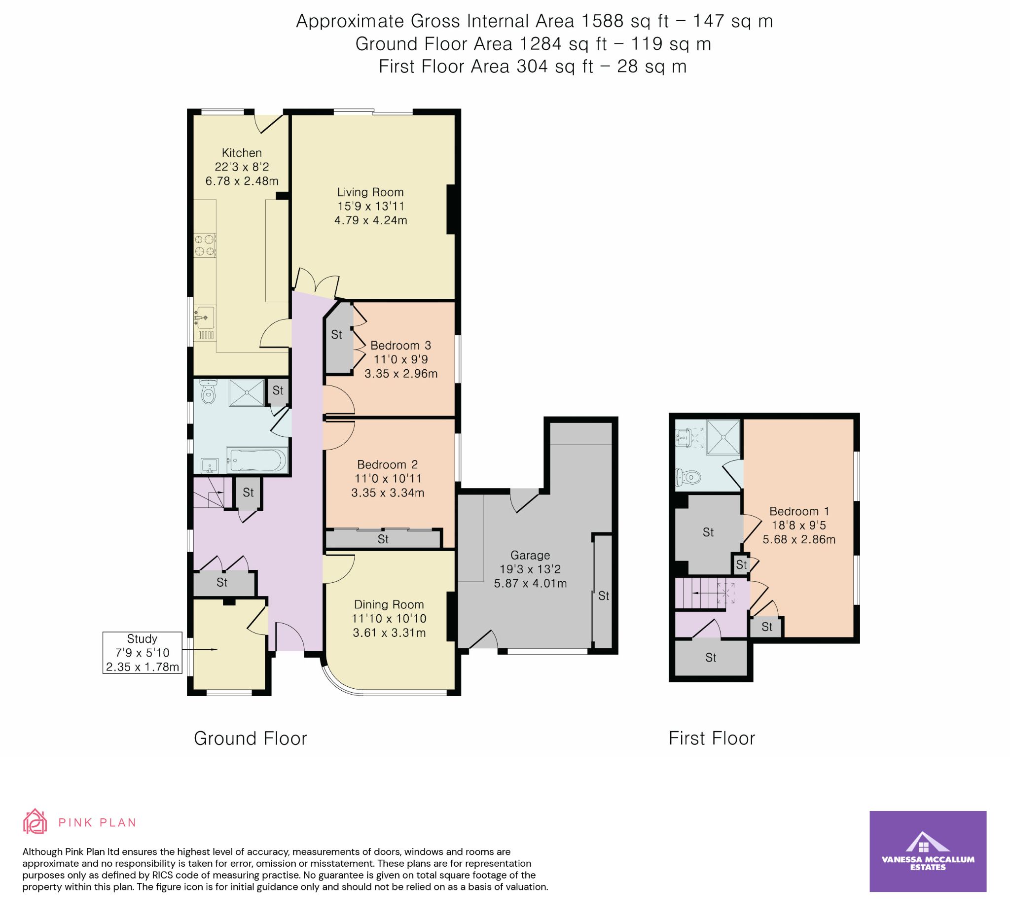 3 bedroom detached bungalow Sale Agreed in Potters Bar - Floorplan 1