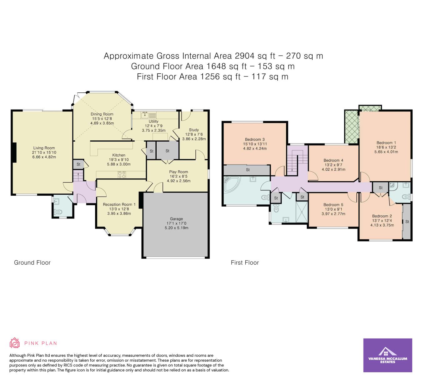 5 bedroom detached house For Sale in Hatfield - Floorplan 1