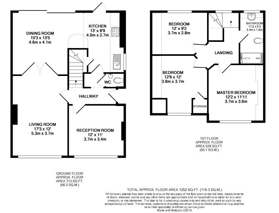 3 bedroom semi-detached house Sale Agreed in Potters Bar - Floorplan 1