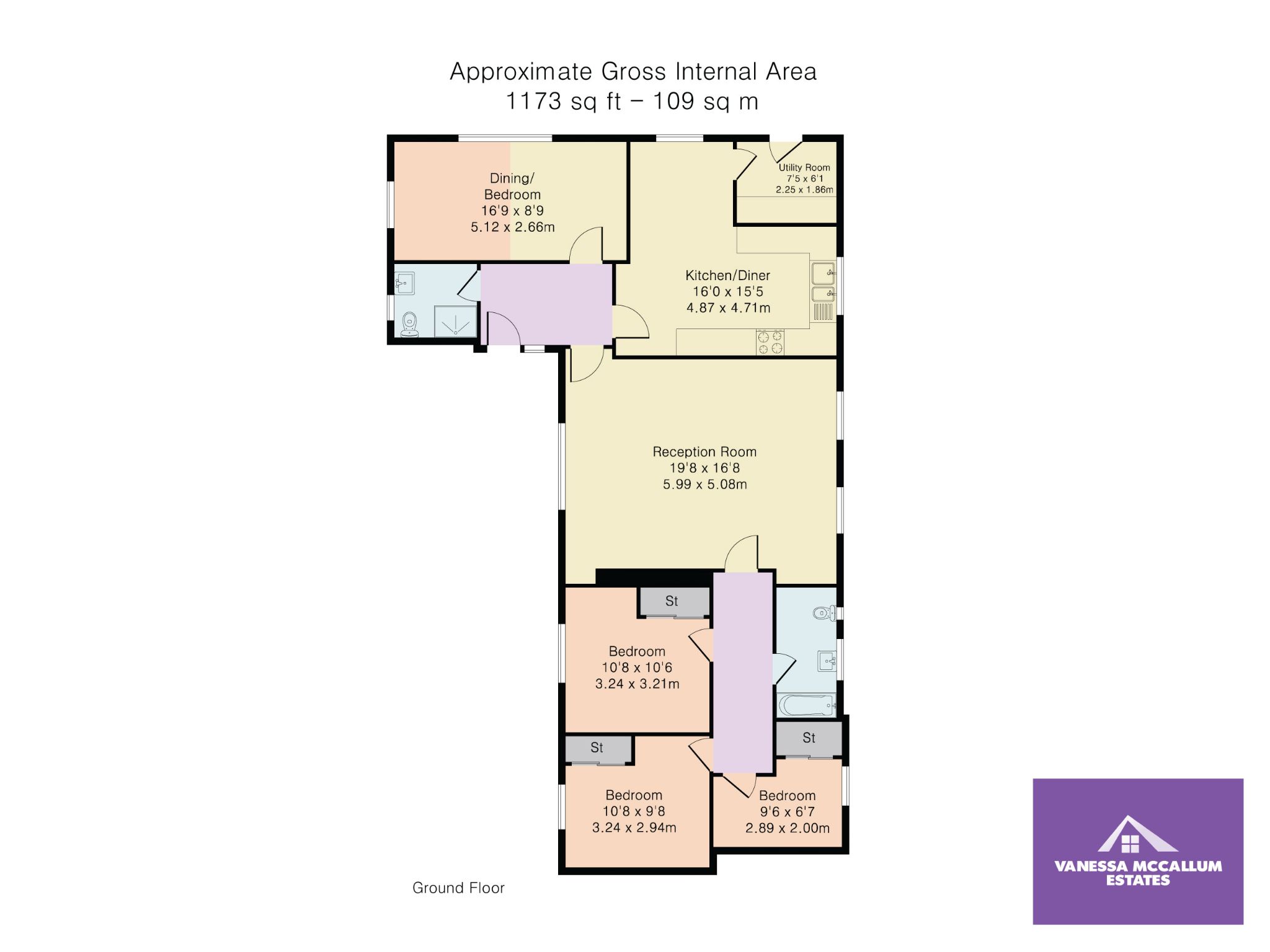 4 bedroom semi-detached bungalow Sale Agreed in Essendon - Floorplan 1