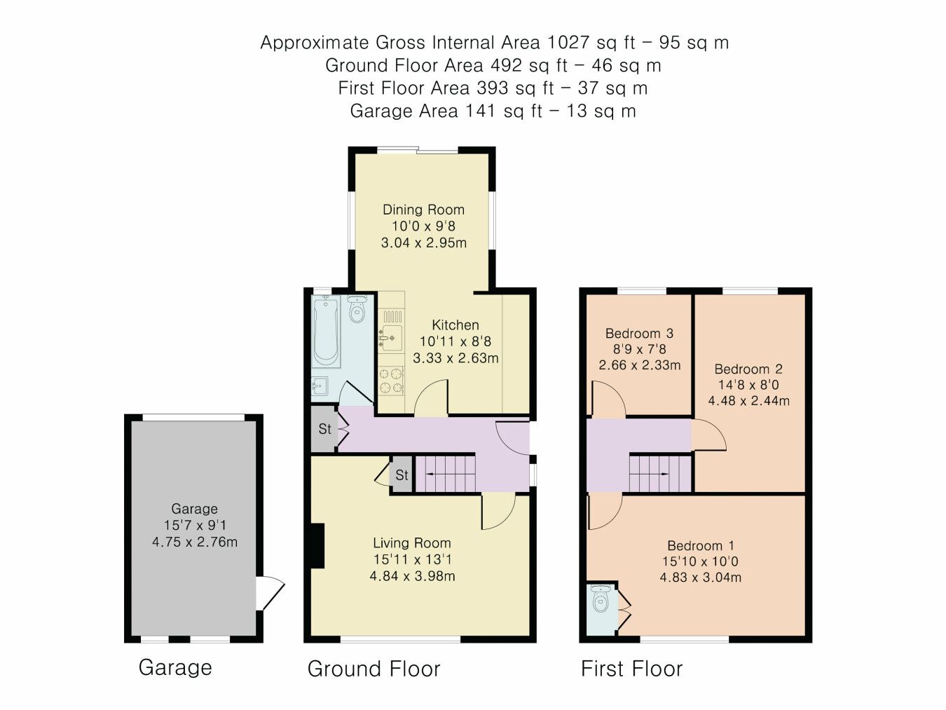 3 bedroom semi-detached house Sale Agreed in Potters Bar - Floorplan 1