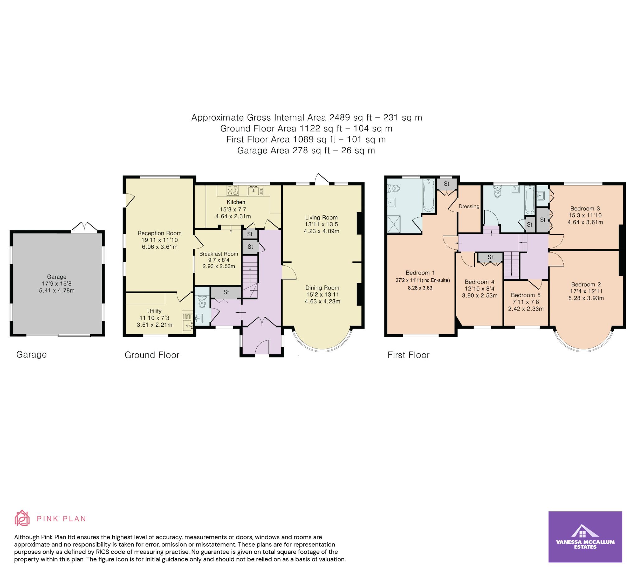 5 bedroom semi-detached house Sale Agreed in Brookmans Park - Floorplan 1