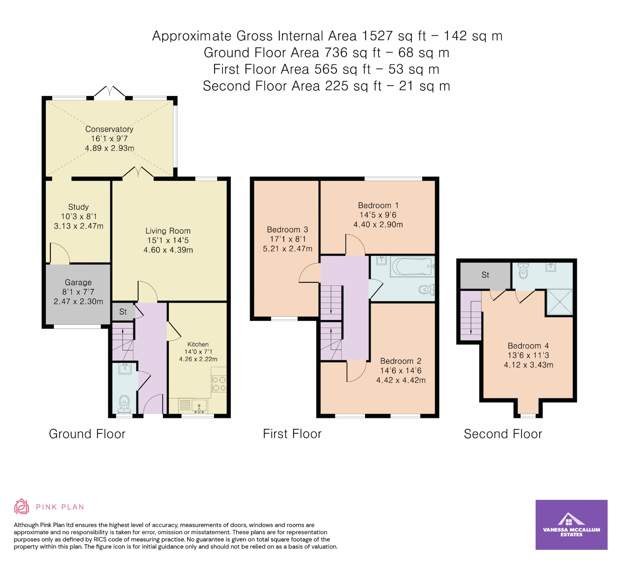 4 bedroom end terraced house For Sale in Potters Bar - Floorplan 1