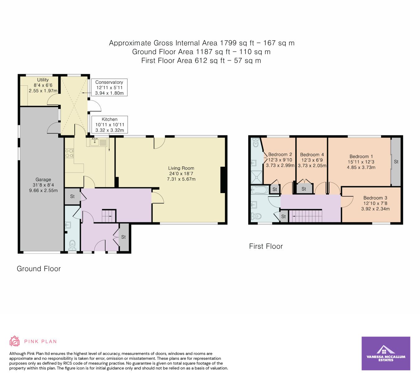 4 bedroom detached house For Sale in Goffs Oak - Floorplan 1