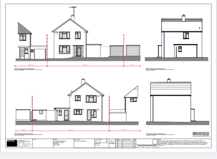 3 bedroom detached house For Sale in Brookmans Park - Existing Elevation