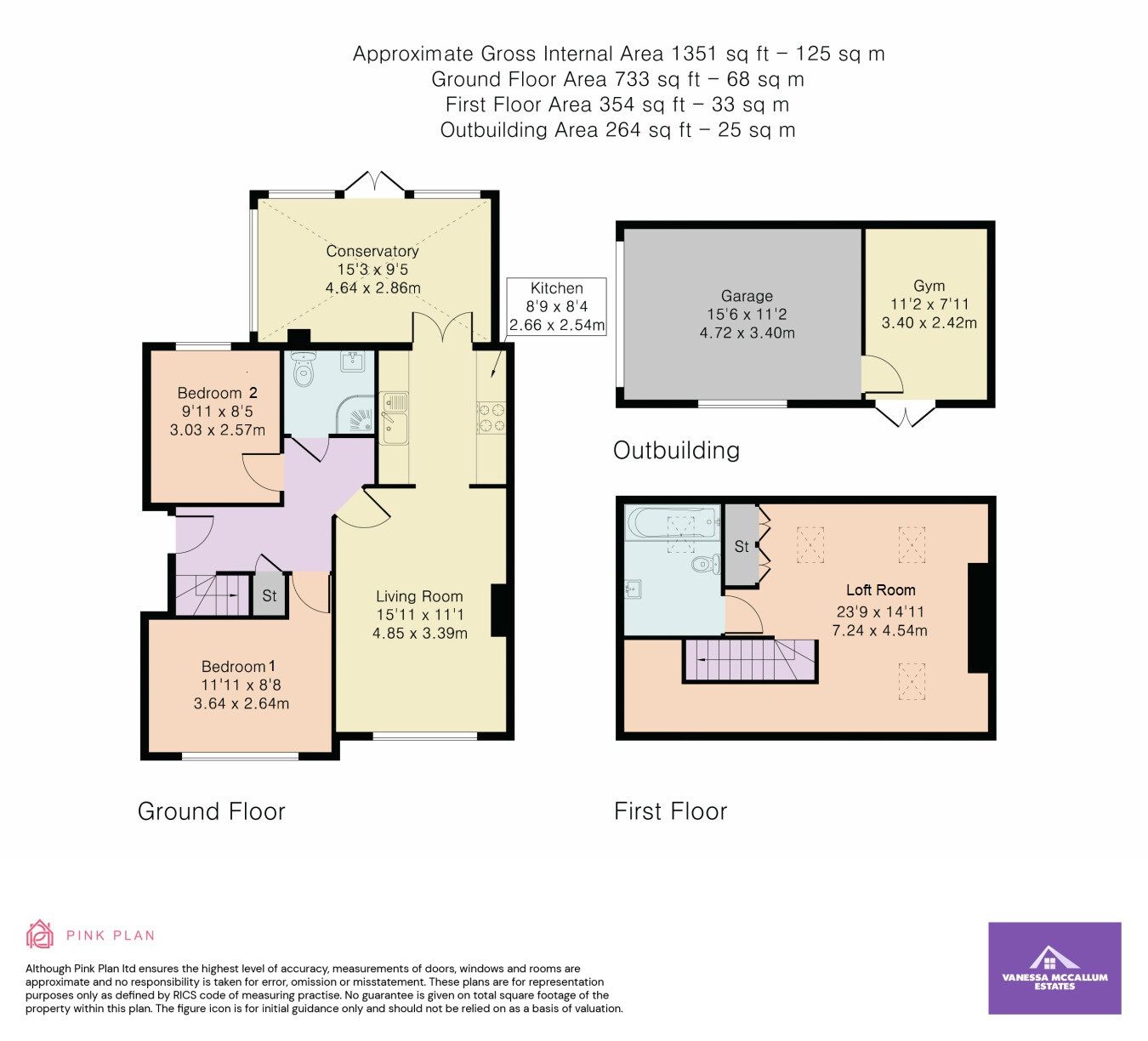 2 bedroom semi-detached bungalow For Sale in North Mymms - Floorplan 1