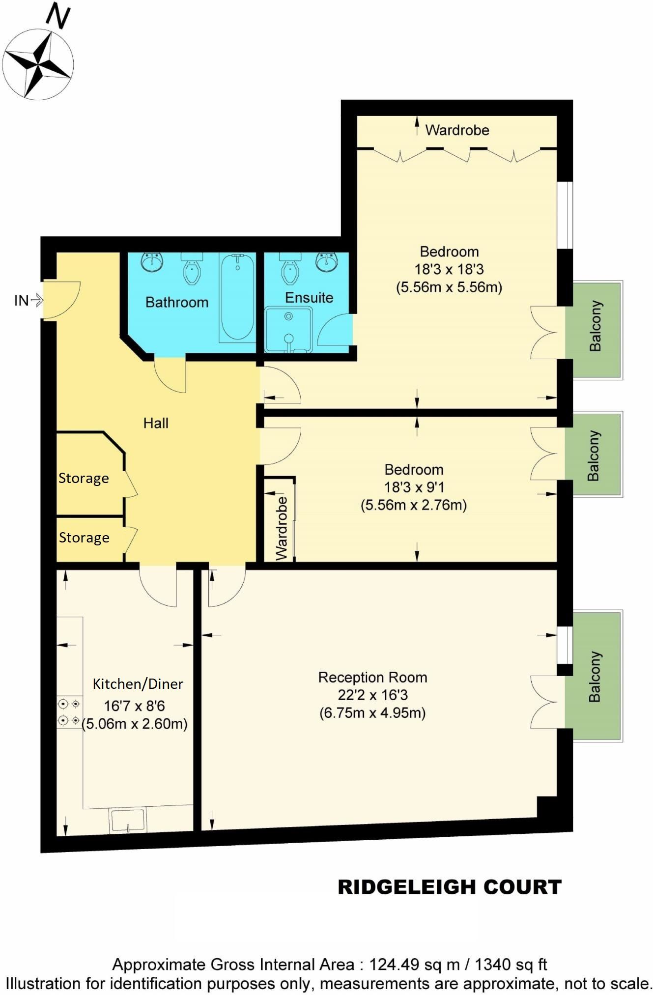 2 bedroom flat flat/apartment For Sale in Barnet - Floorplan 1