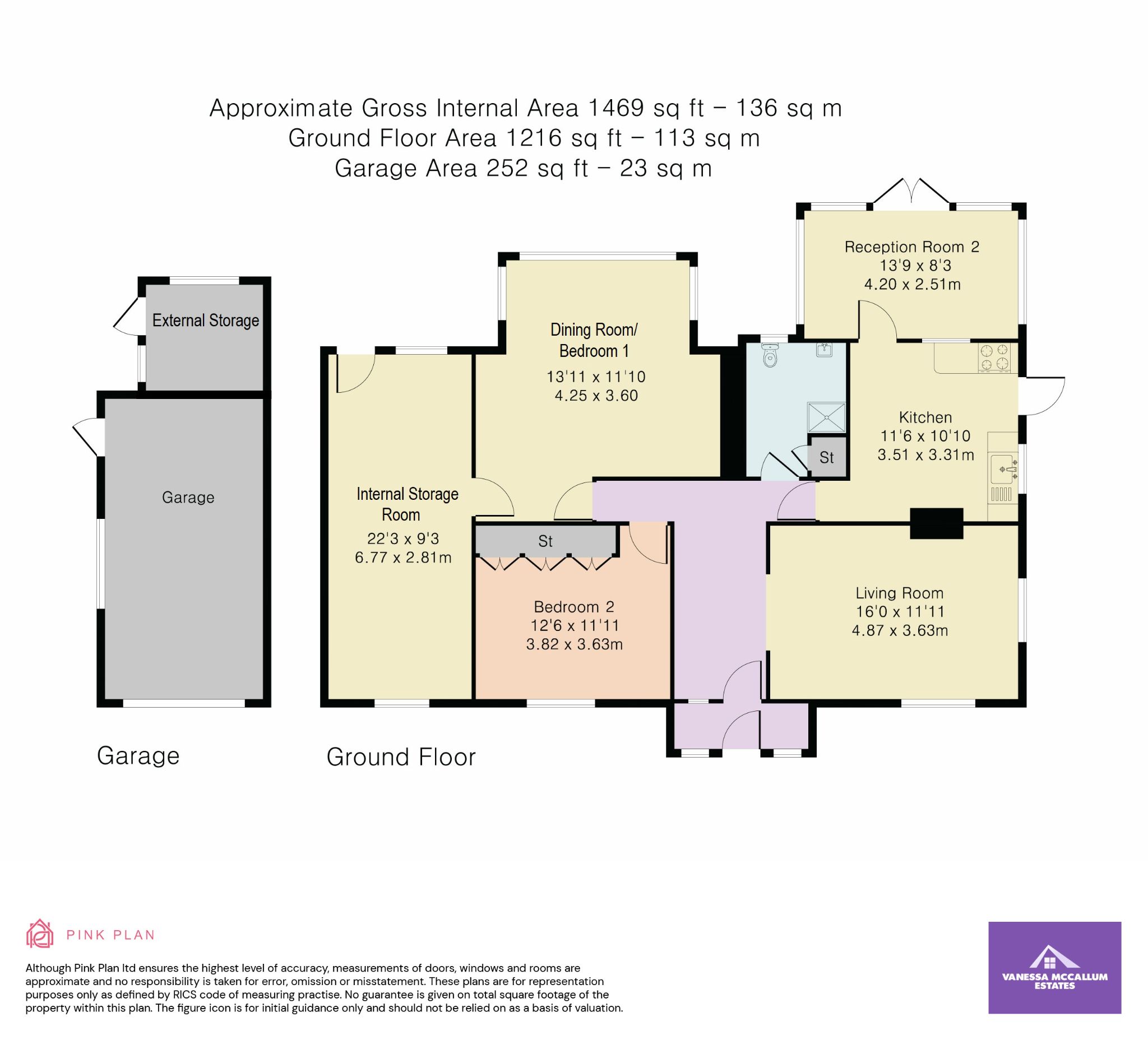 2 bedroom detached bungalow Sale Agreed in Hatfield - Floorplan 1