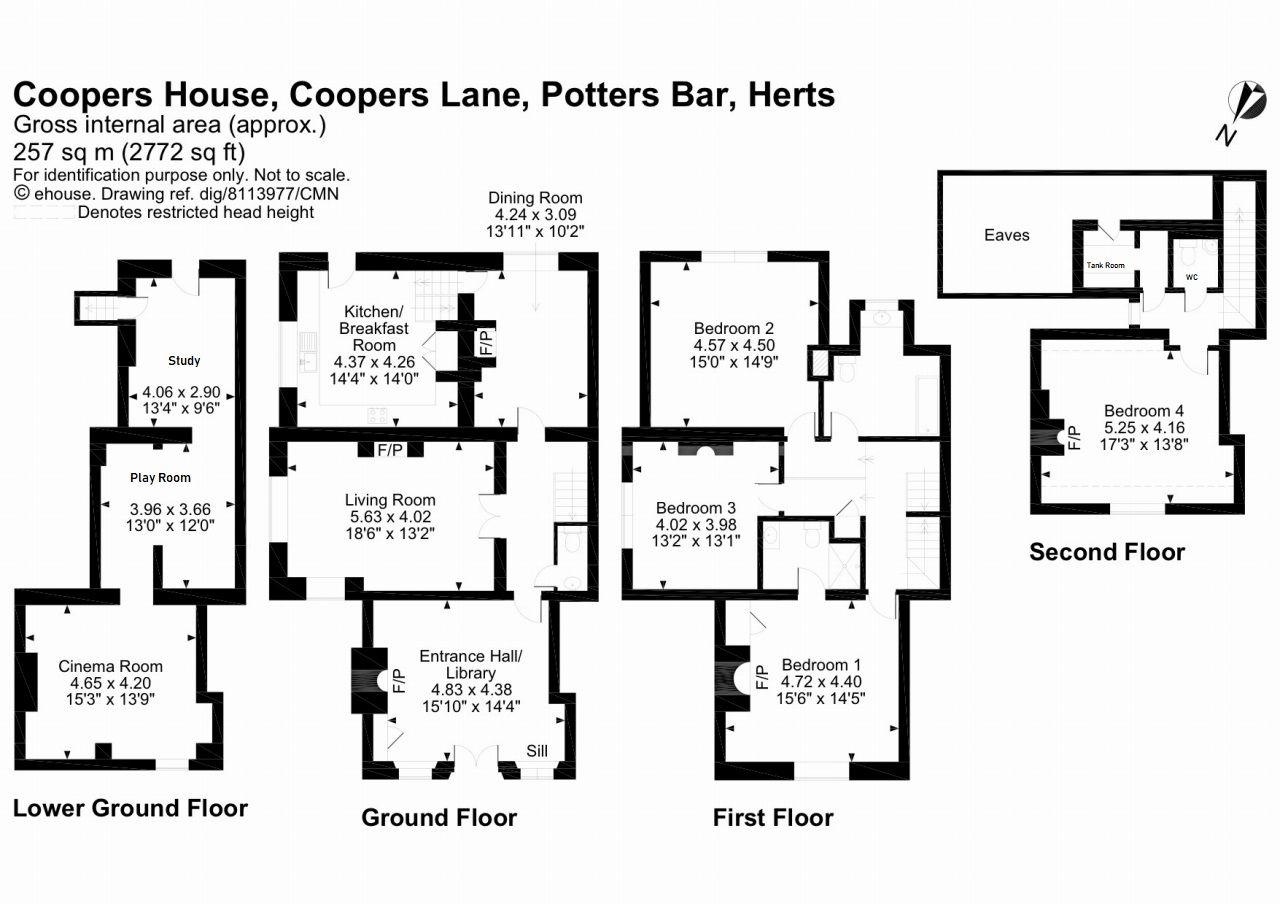 4 bedroom semi-detached house For Sale in Potters Bar - Floorplan 1