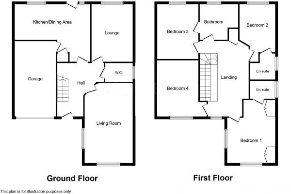 4 bedroom detached house Sale Agreed in Hatfield - Floorplan 1