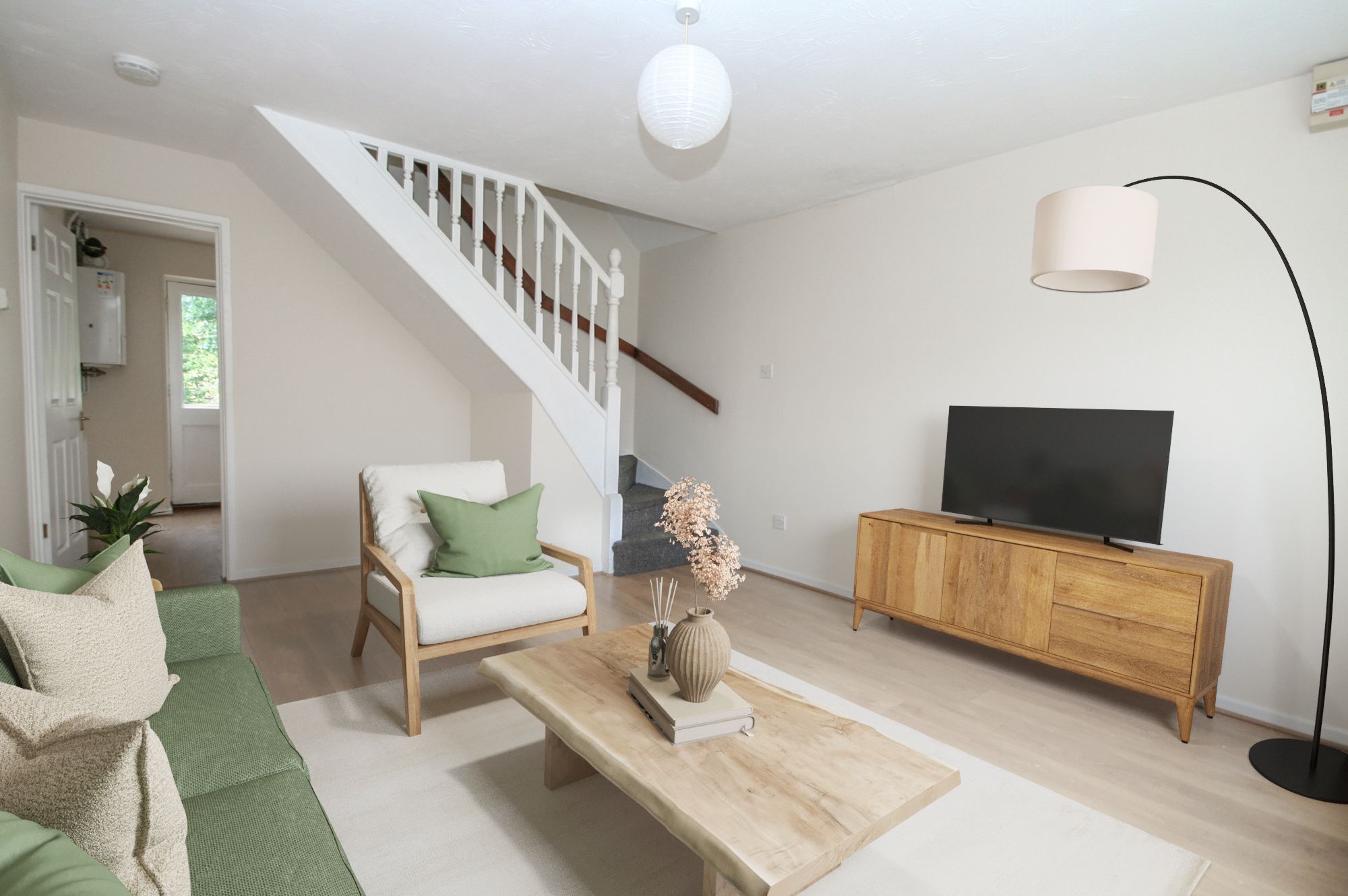 2 Bedroom End Terraced House For Sale - digitally furnished lounge