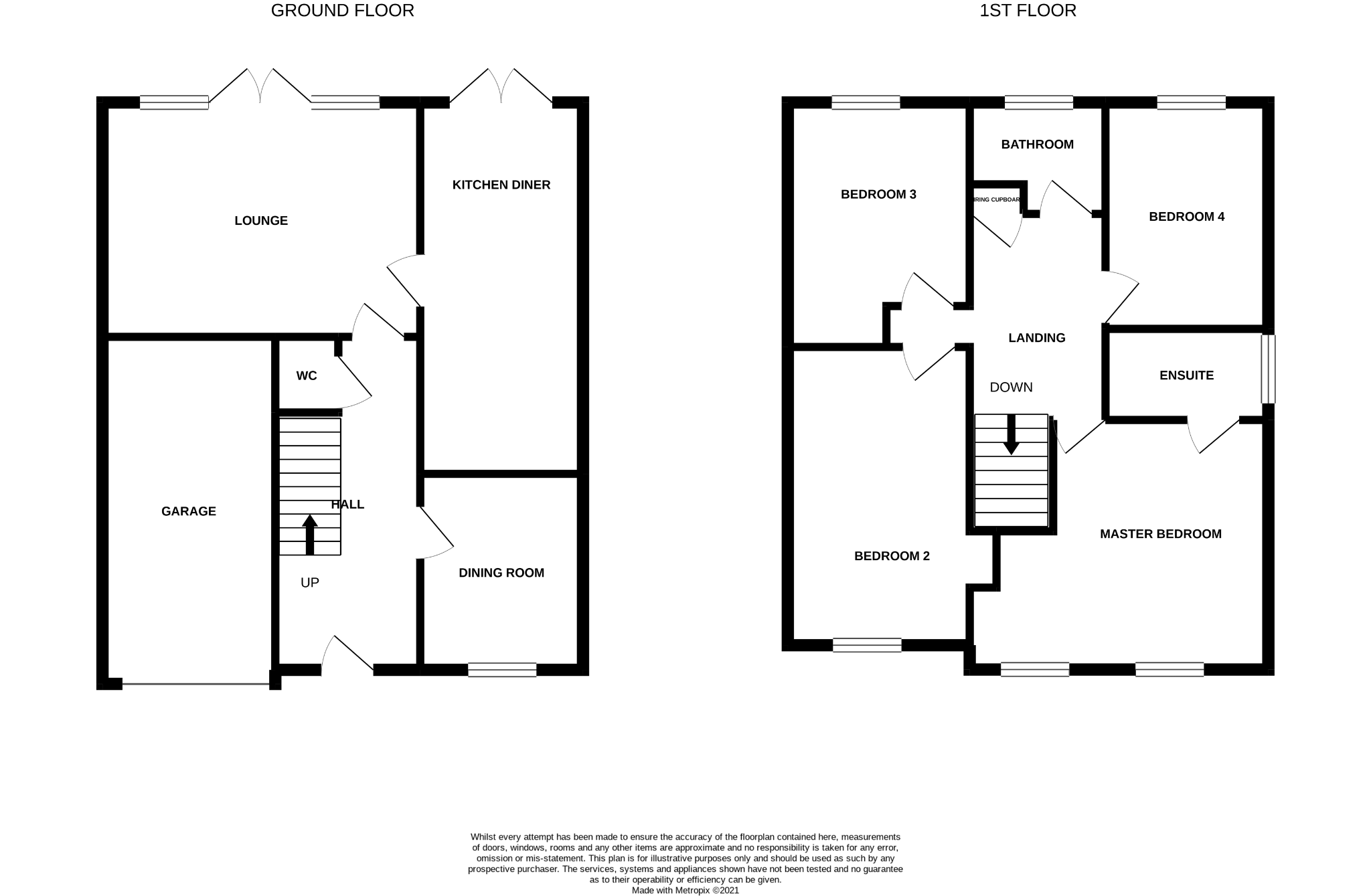 4 bedroom detached house For Sale in Stainton, Middlesbrough - Floorplan 1.