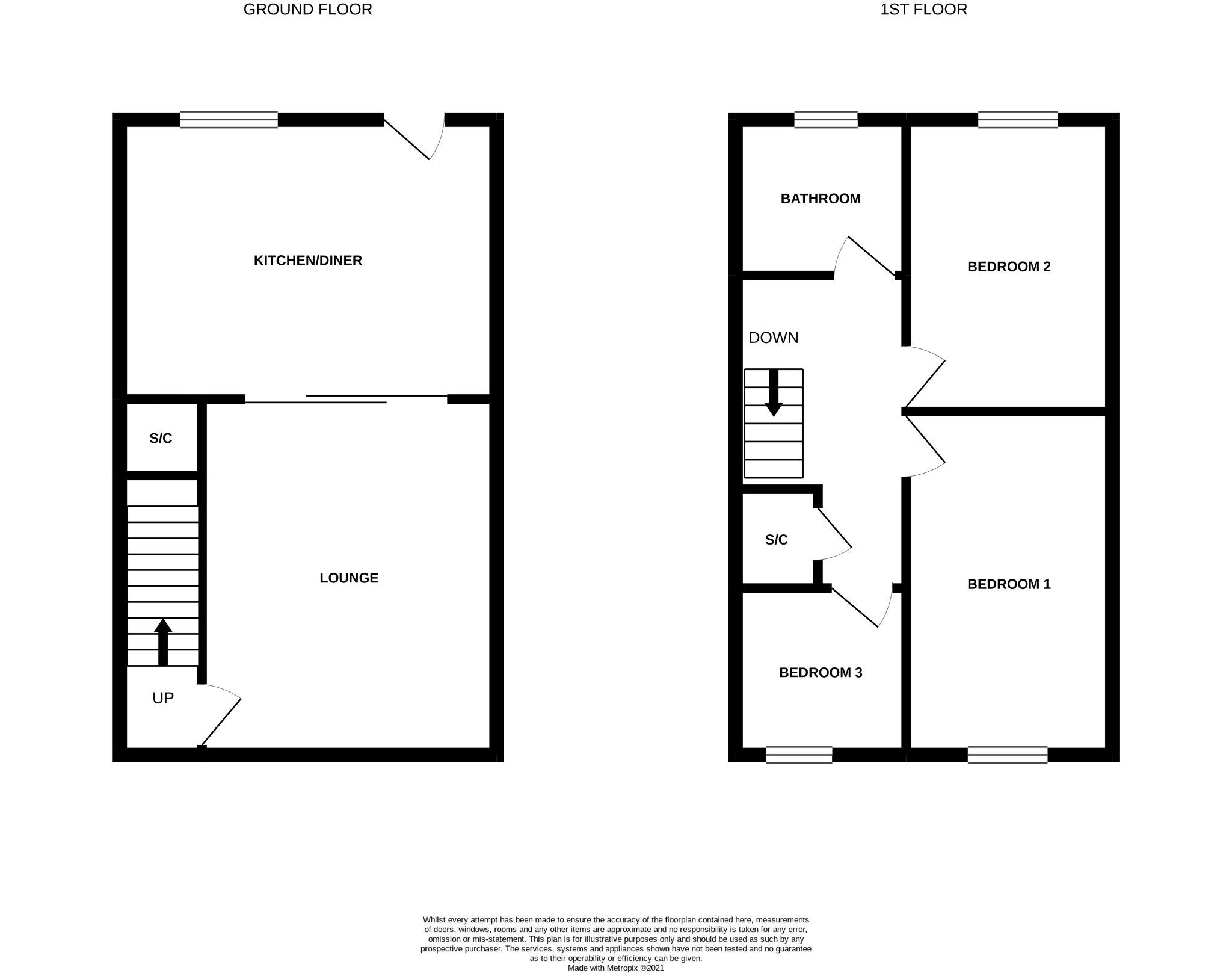 3 bedroom mid terraced house For Sale in Bishop Auckland - Floorplan 1.