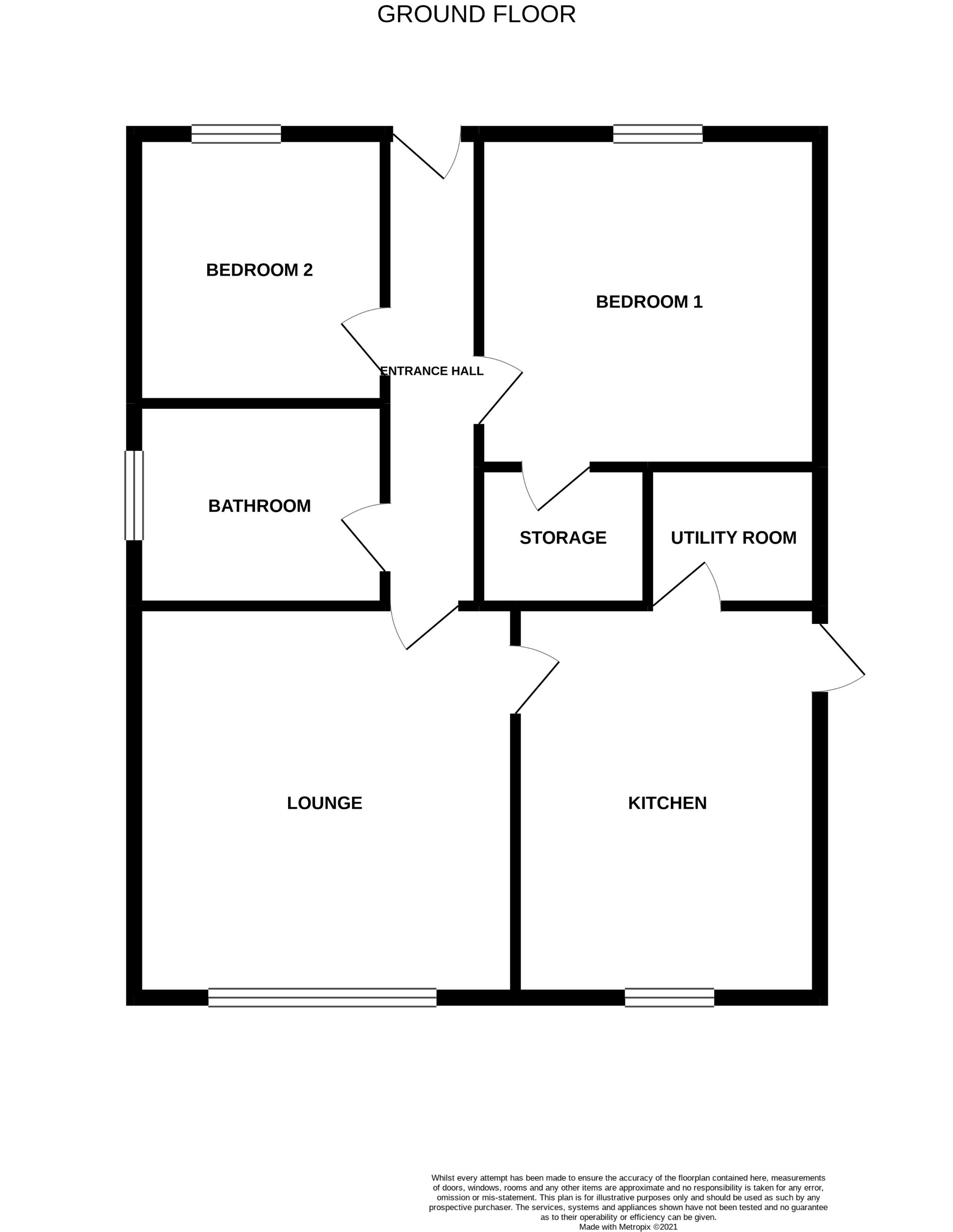 2 bedroom detached bungalow SSTC in Bishop Auckland - Floorplan 1.