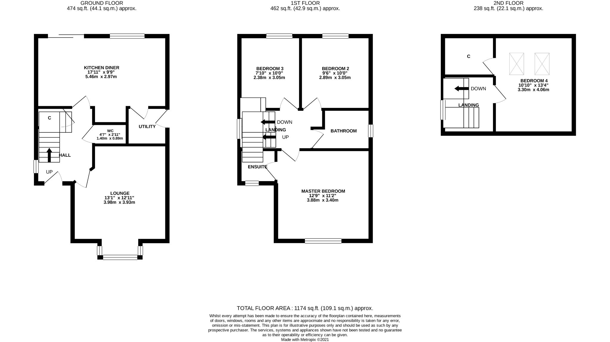 4 bedroom detached house Sale Agreed in Bishop Auckland - Floorplan 1.