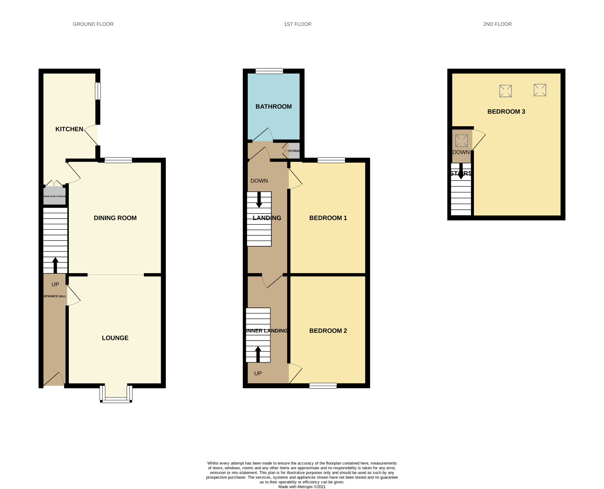 3 bedroom mid terraced house For Sale in Bishop Auckland - Floorplan 1.