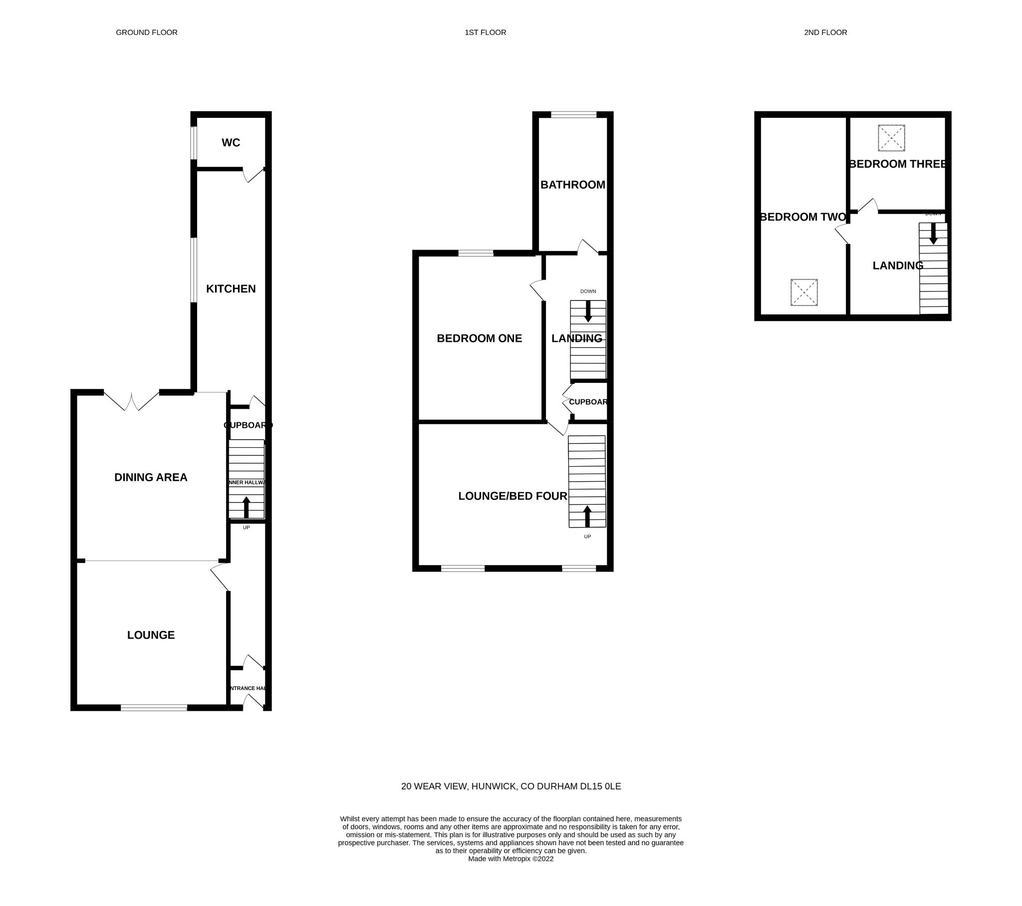 3 bedroom mid terraced house For Sale in Hunwick, Crook - Floorplan 1.
