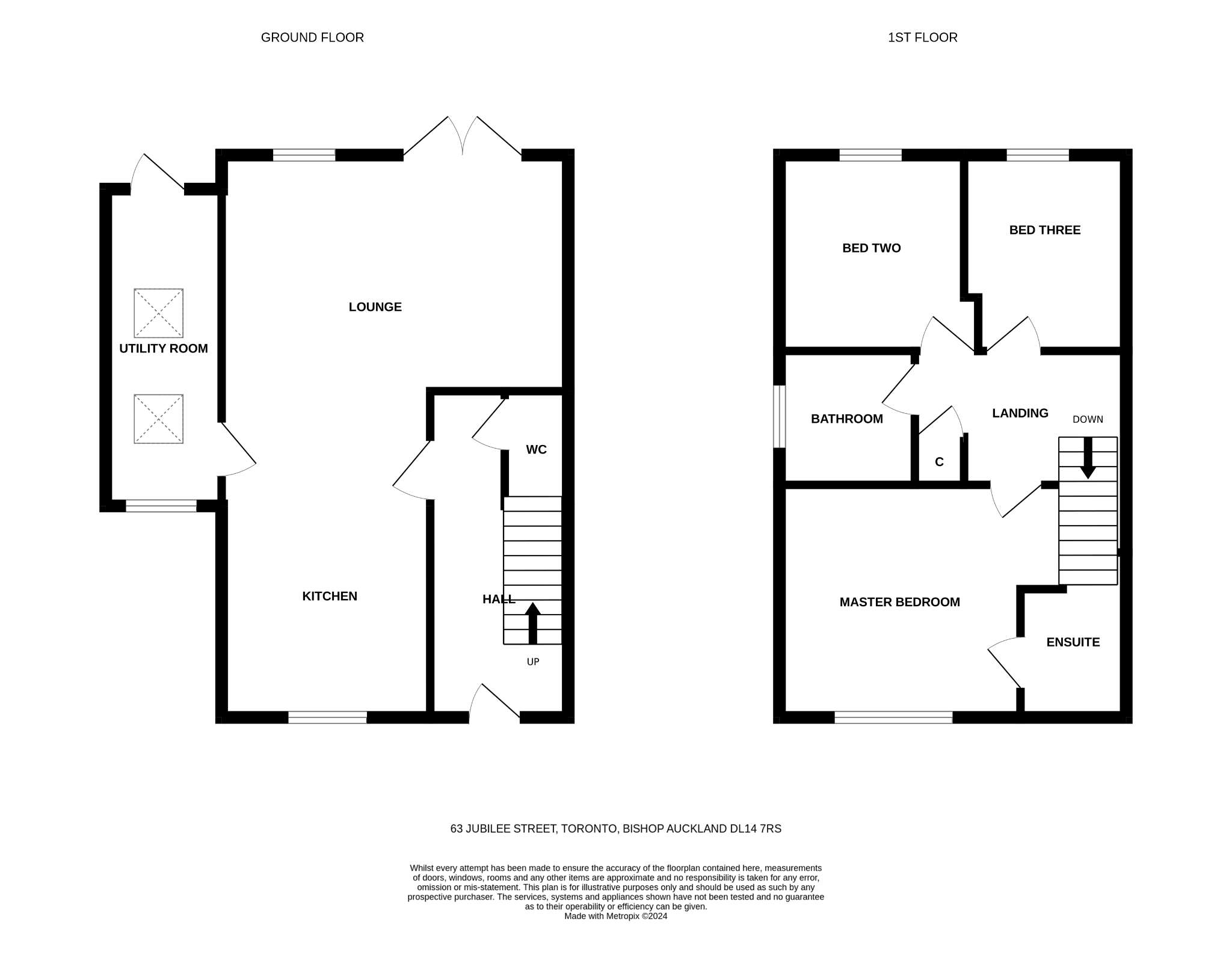 3 bedroom end terraced house For Sale in Bishop Auckland - Floorplan 1.