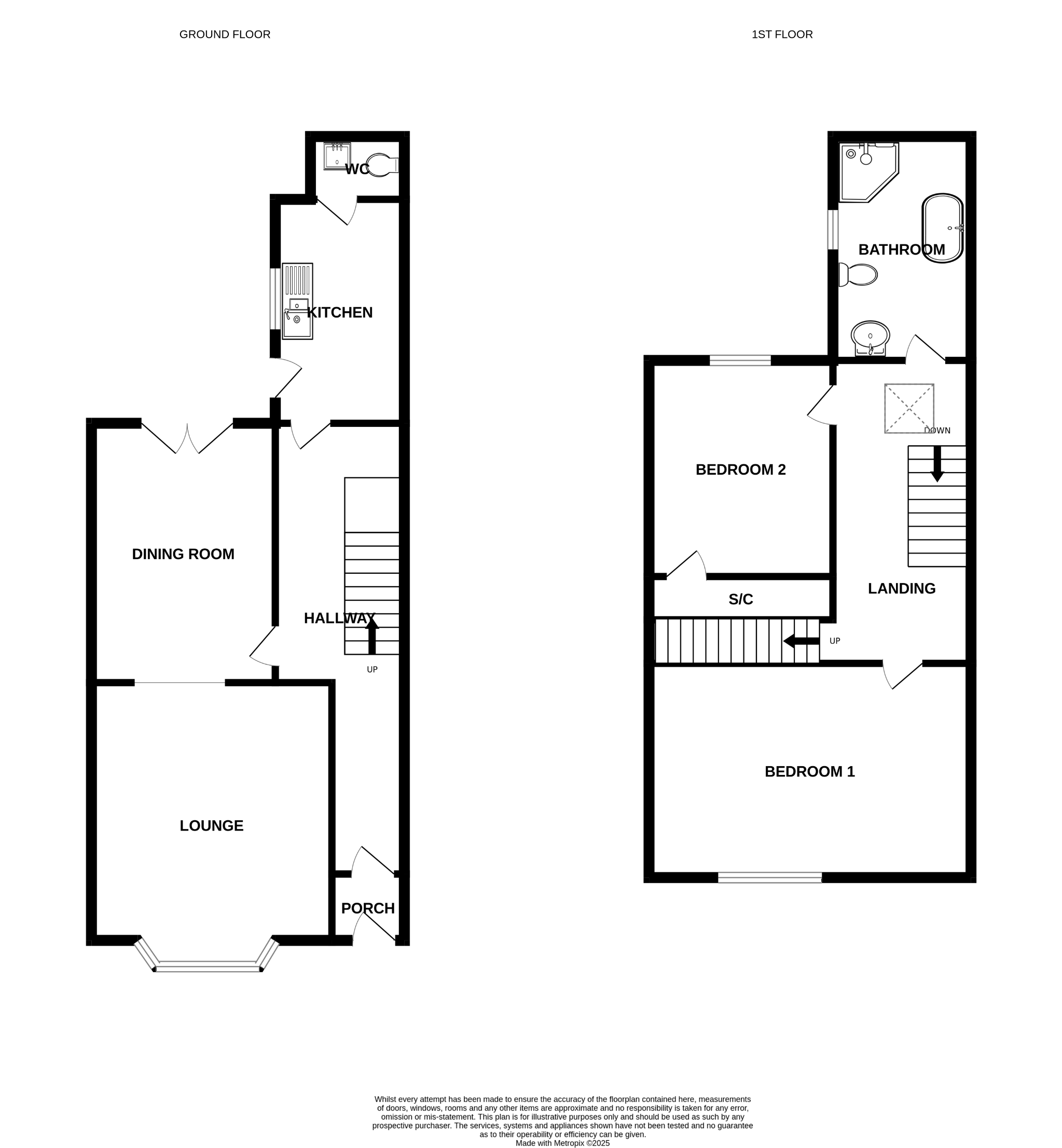 2 bedroom mid terraced house For Sale in Bishop Auckland - Floorplan 1.