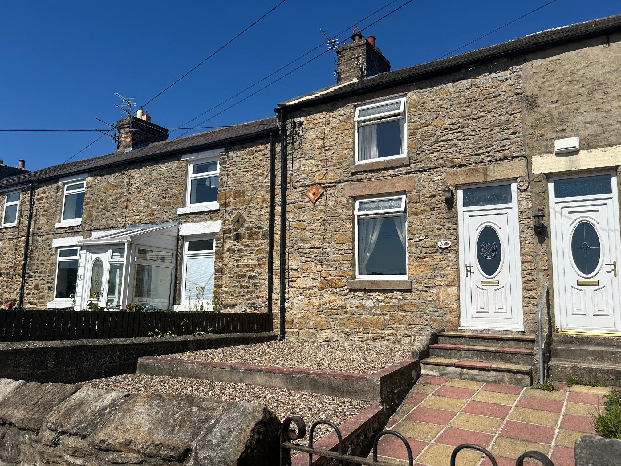 2 bedroom mid terraced house For Sale in Ramshaw, Bishop Auckland - Front Elevation.