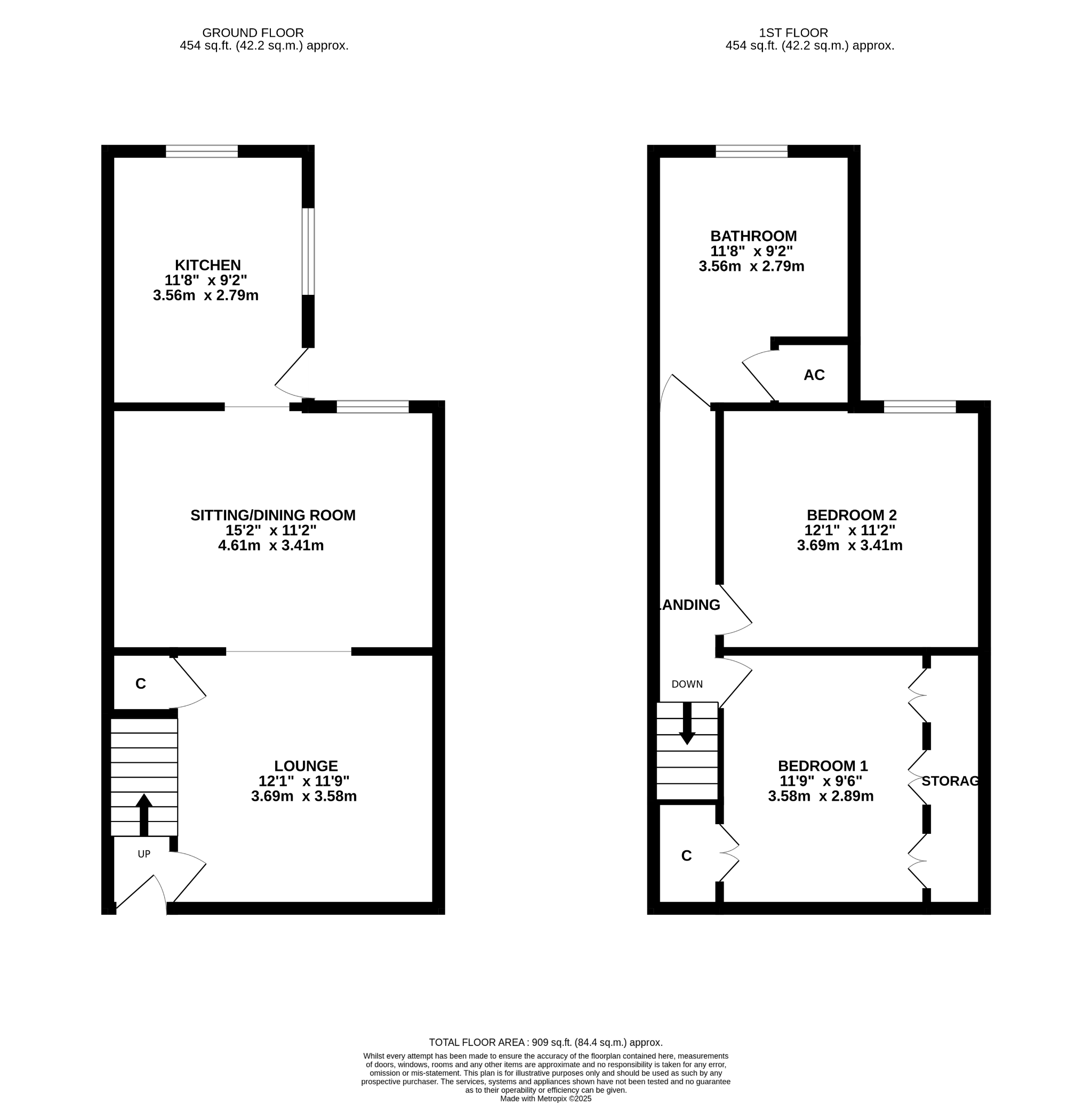 2 bedroom end terraced house For Sale in Bishop Auckland - Floorplan 1.