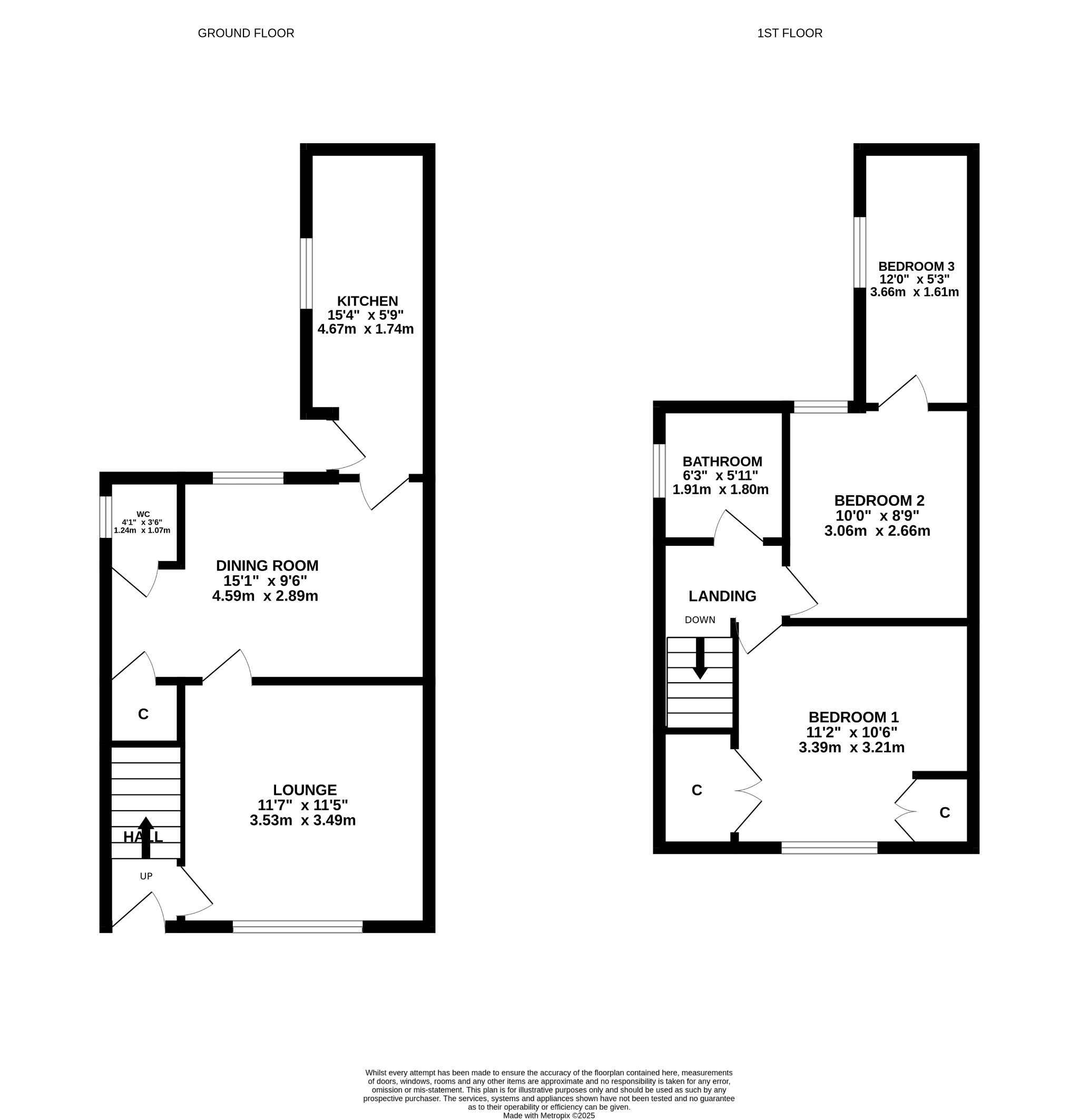 3 bedroom detached house For Sale in Shildon - Floorplan 1.
