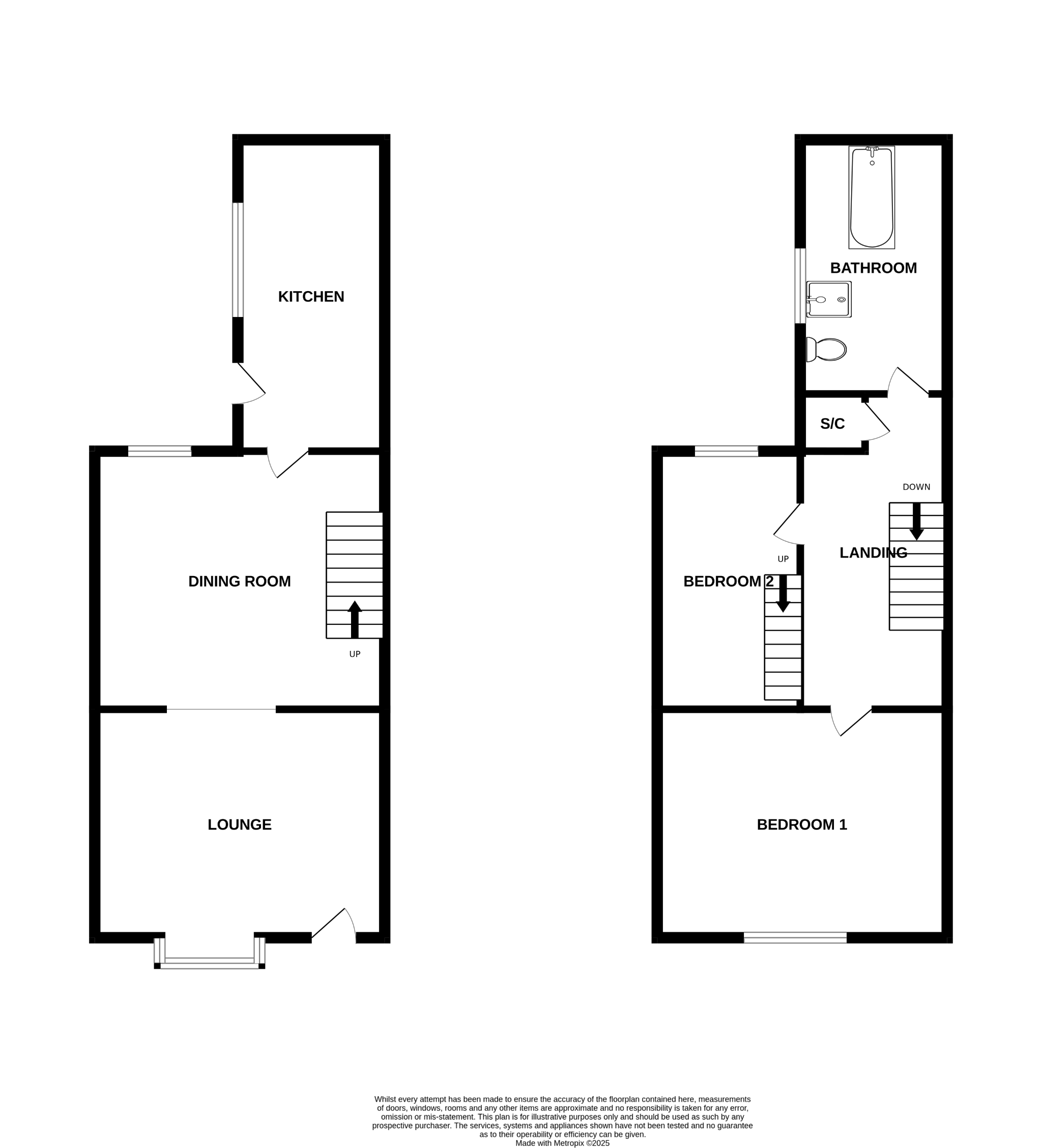 2 bedroom mid terraced house For Sale in Bishop Auckland - Floorplan 1.