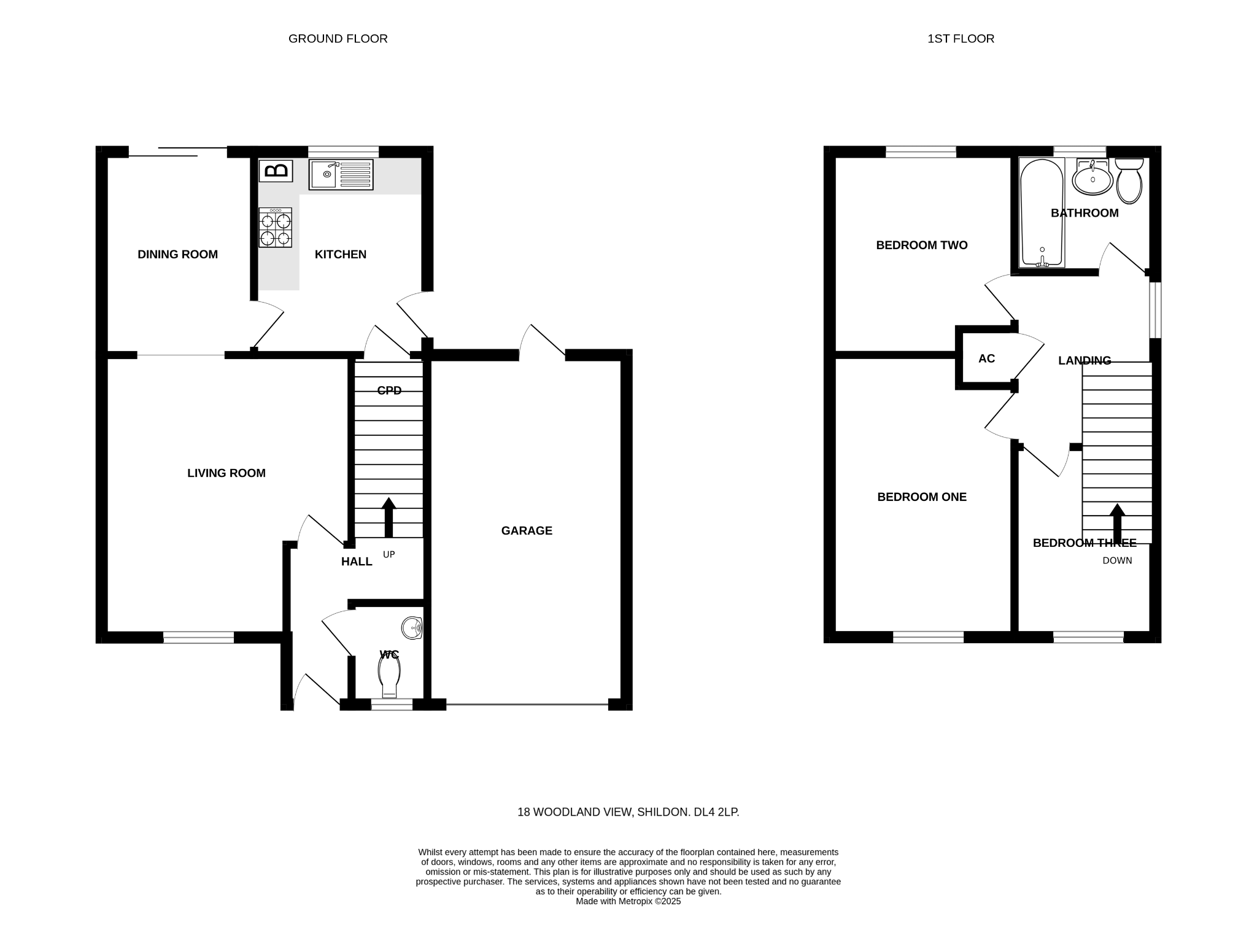 3 bedroom detached house Sale Agreed in Shildon - Floorplan 1.