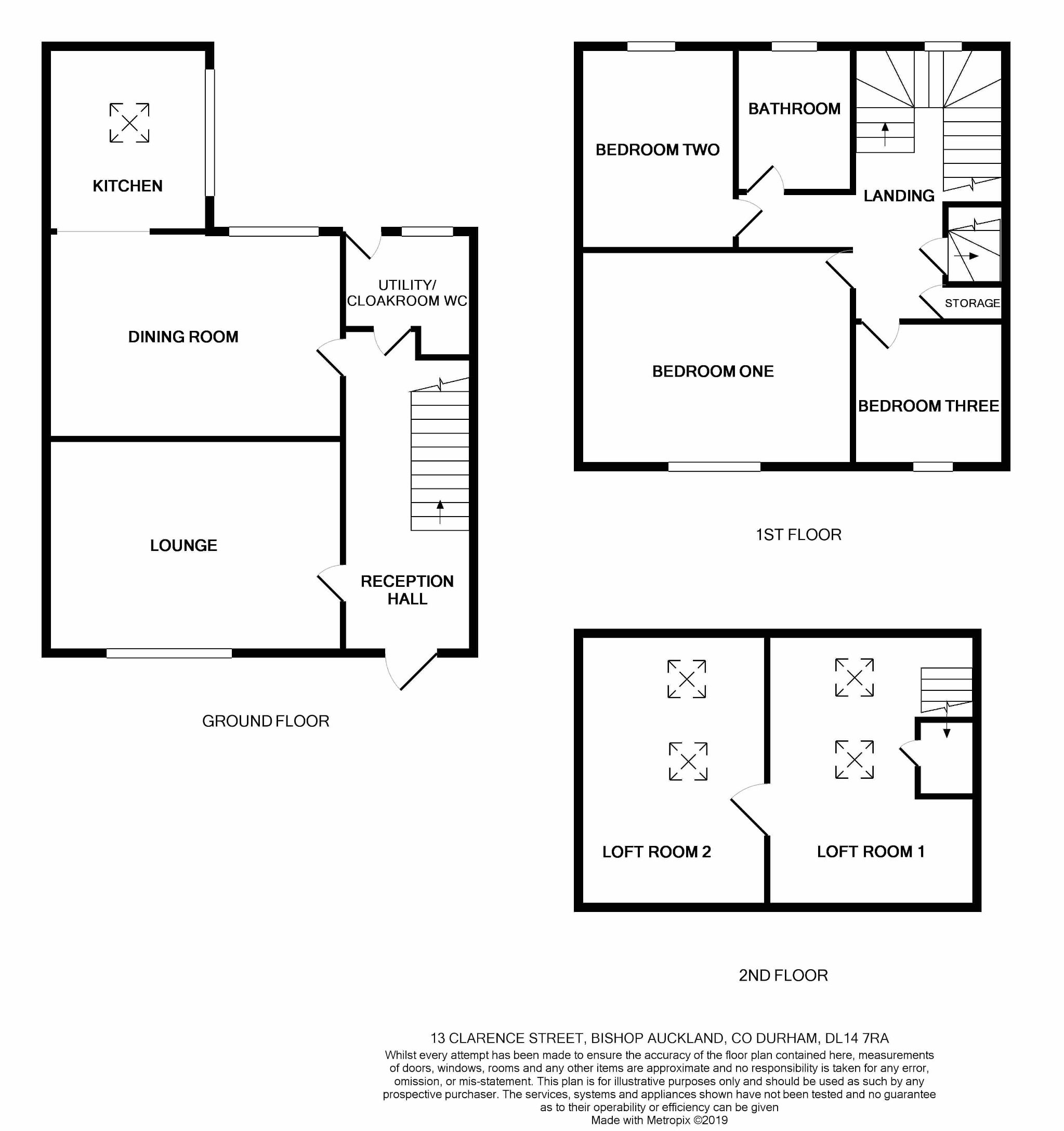 3 bedroom mid terraced house For Sale in Bishop Auckland - Floorplan 1.
