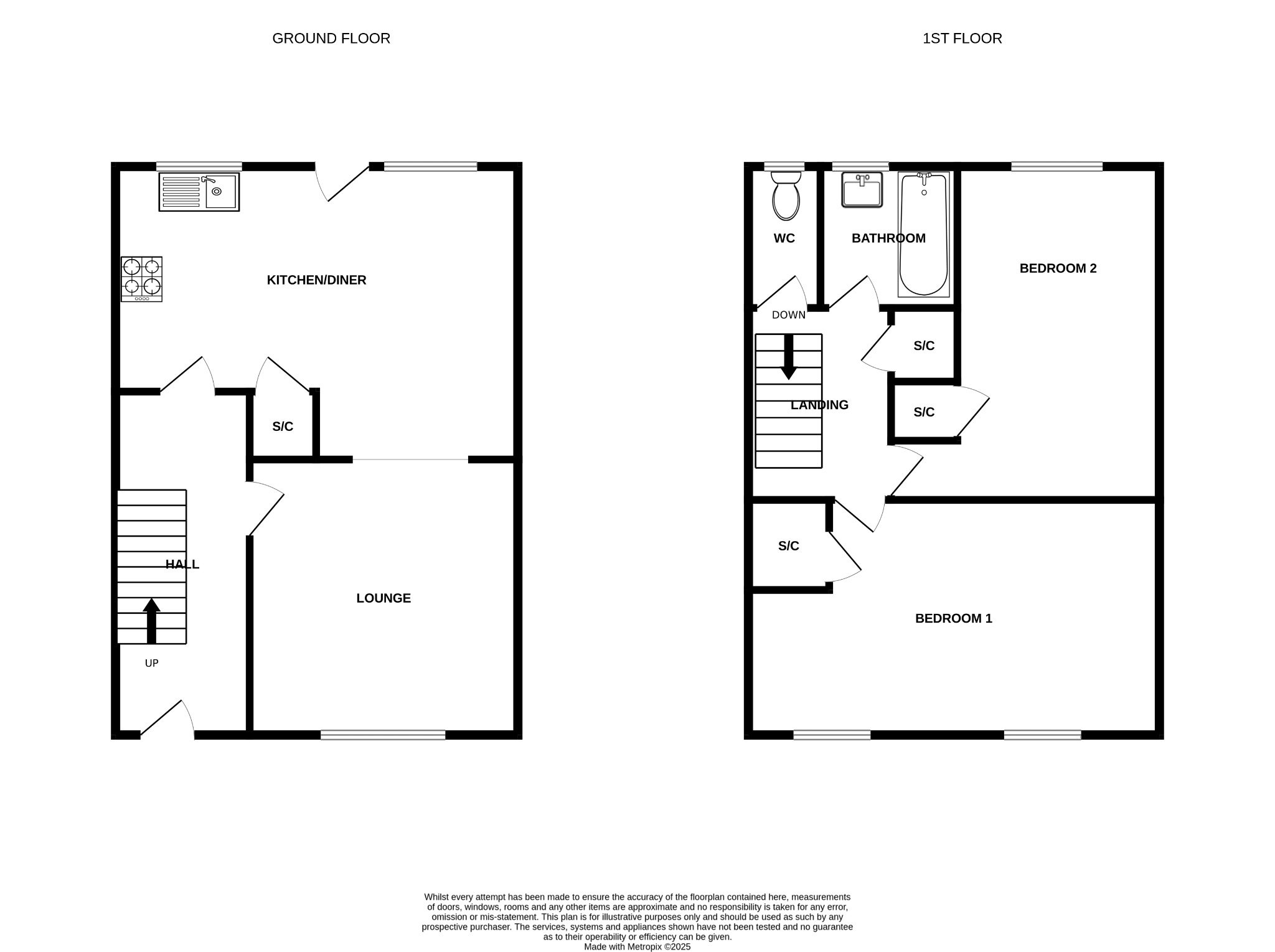 2 bedroom end terraced house For Sale in West Auckland - Floorplan 1.