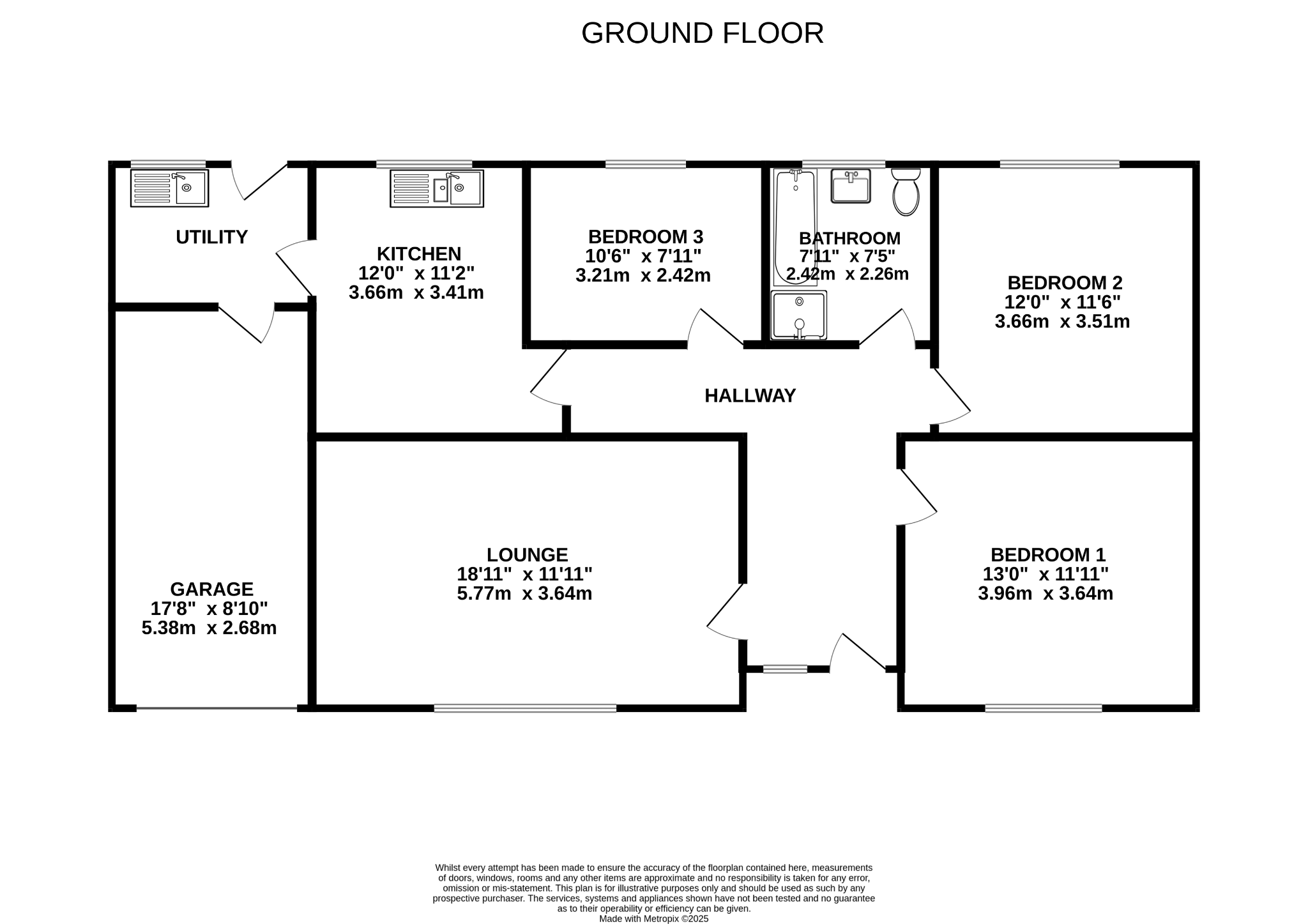 3 bedroom detached bungalow For Sale in Bishop Auckland - Floorplan 1.