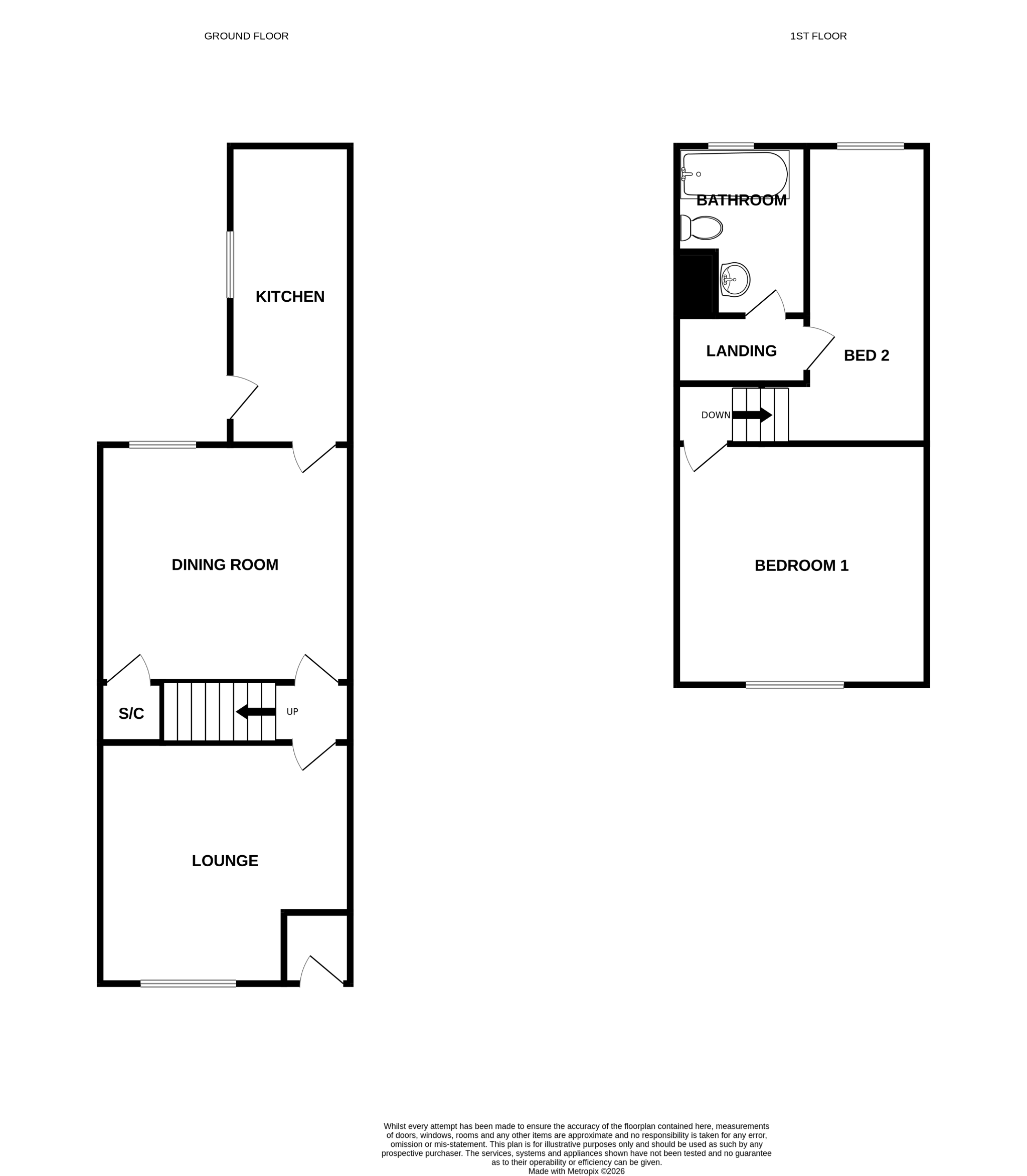 2 bedroom end terraced house For Sale in Bishop Auckland - Floorplan 1.