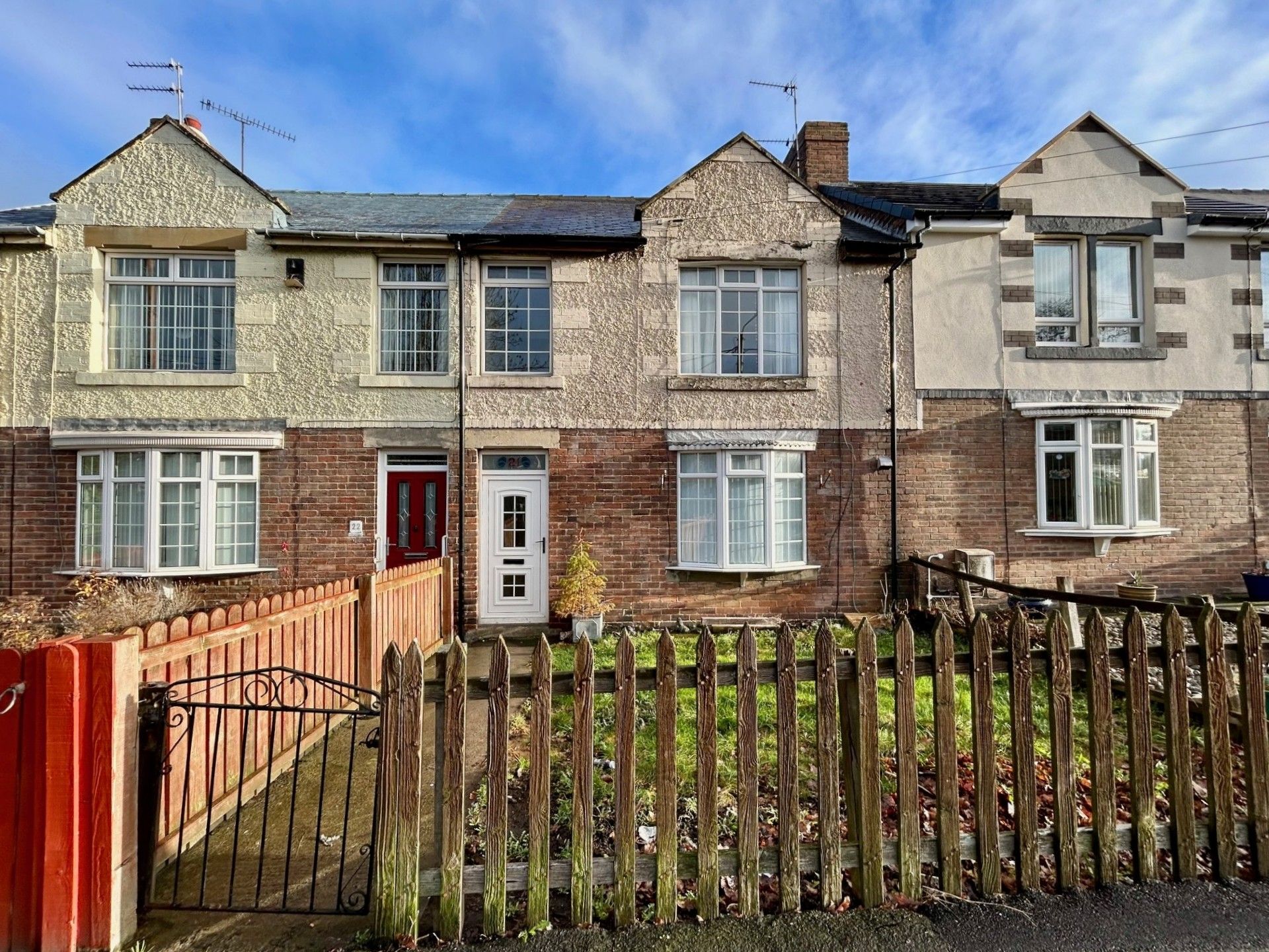 3 bedroom mid terraced house For Sale in Esh Winning - Front Elevation.