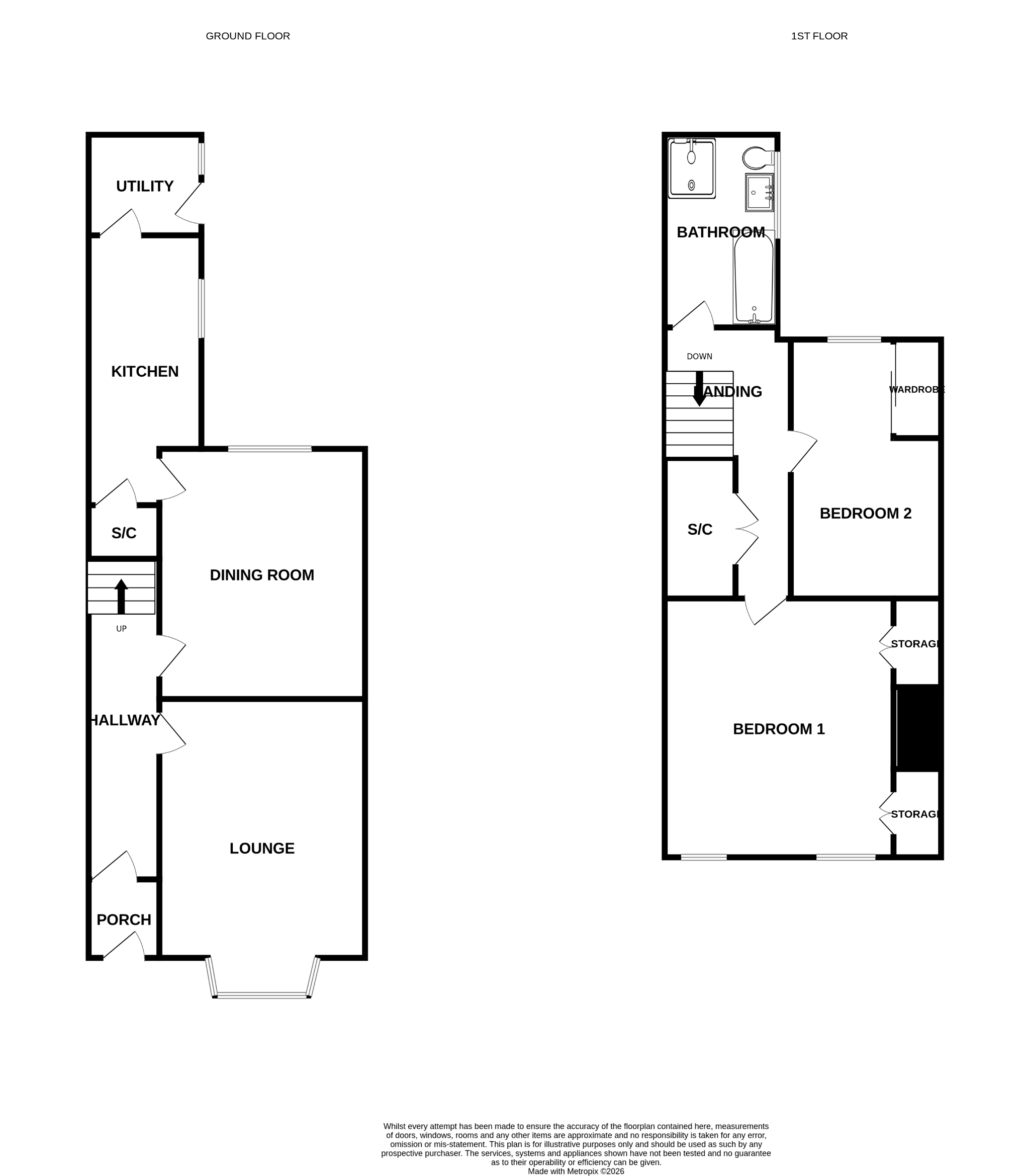 2 bedroom mid terraced house For Sale in Bishop Auckland - Floorplan 1.