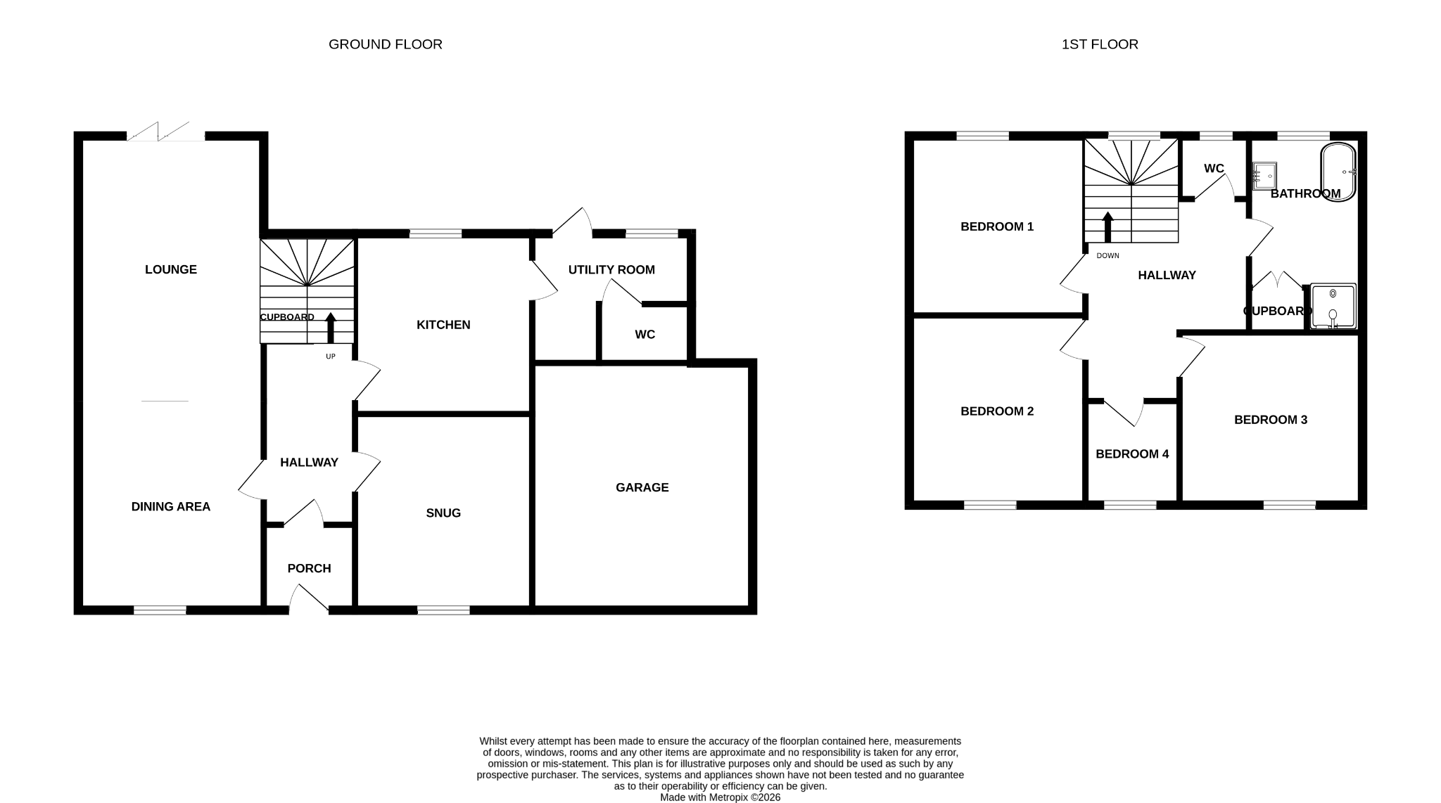 4 bedroom detached house For Sale in Bishop Auckland - Floorplan 1.
