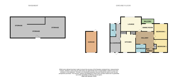 2 bedroom semi-detached bungalow For Sale in Bishop Auckland - Floorplan 1.